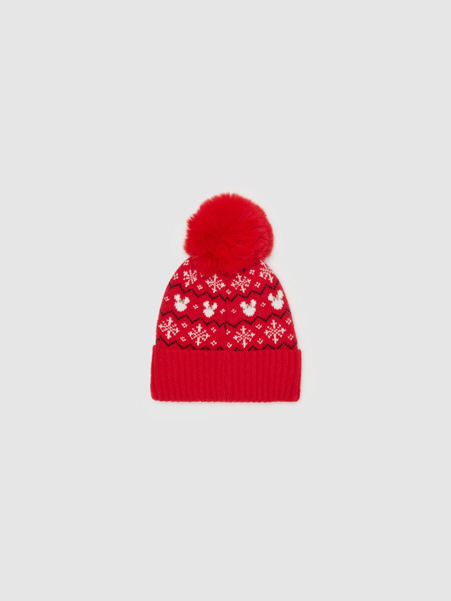 Hat with pompom and Minnie embroidery_1