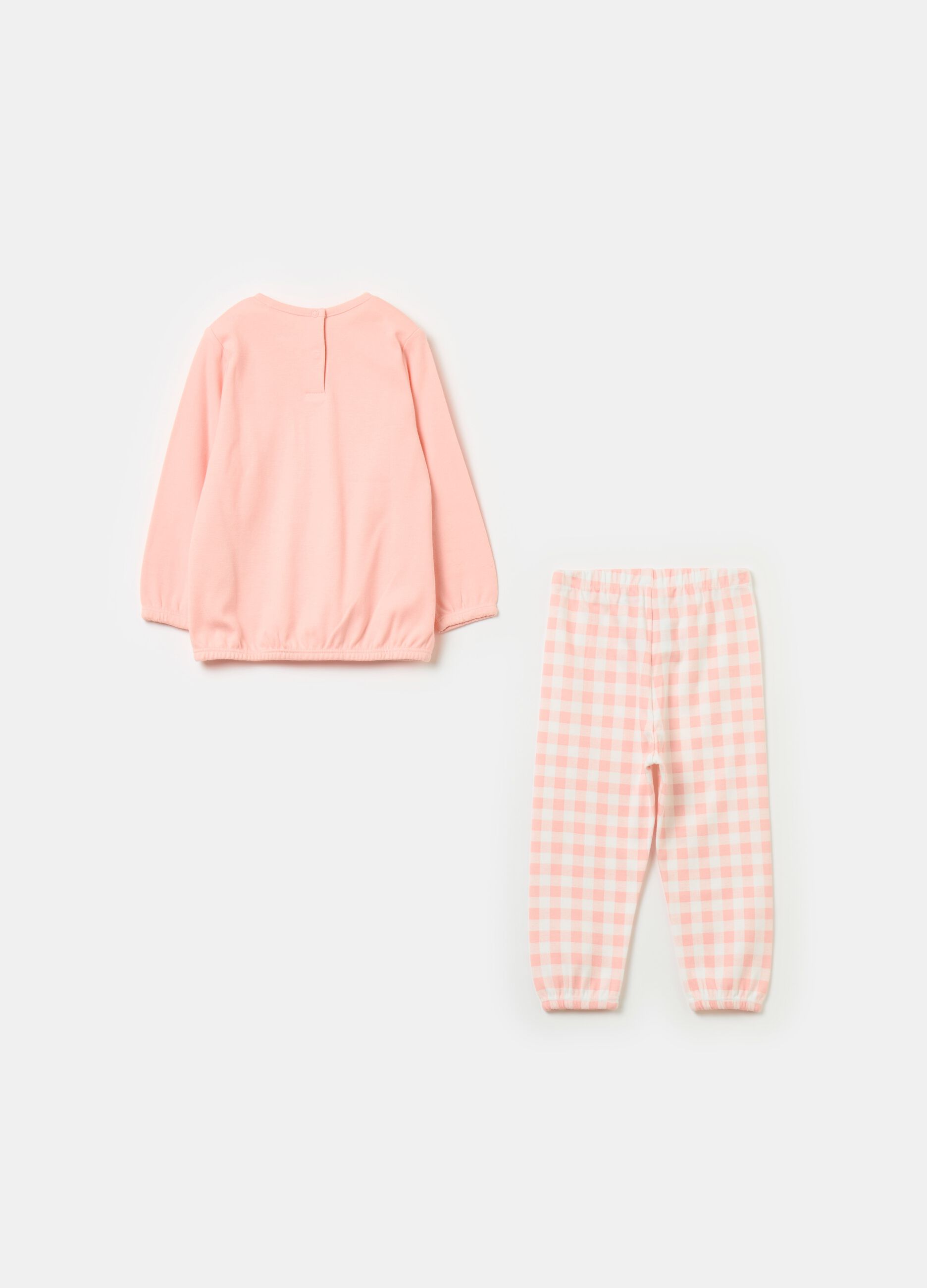 Organic cotton pyjamas with bow and print