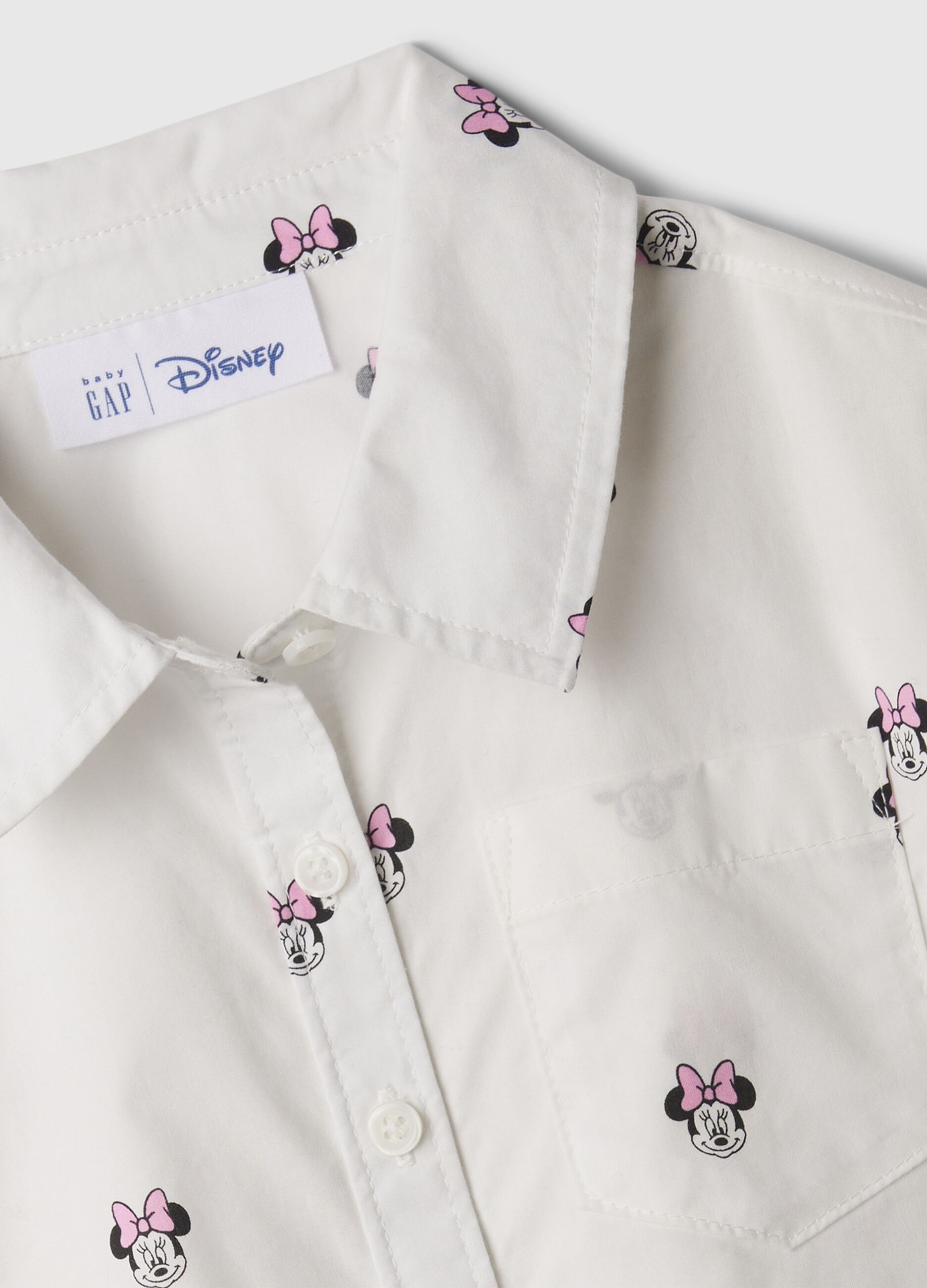 Short-sleeved shirt with Minnie Mouse print