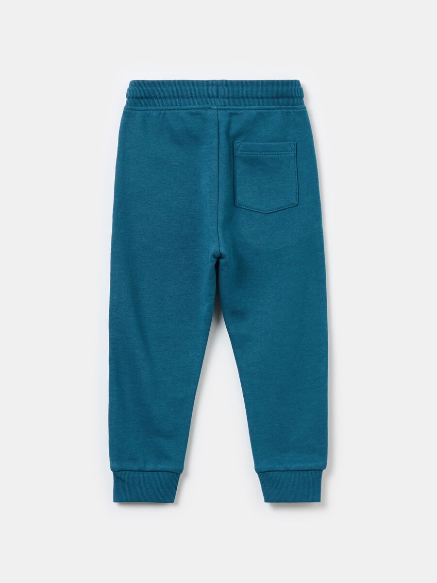 Fleece joggers with drawstring and print_1