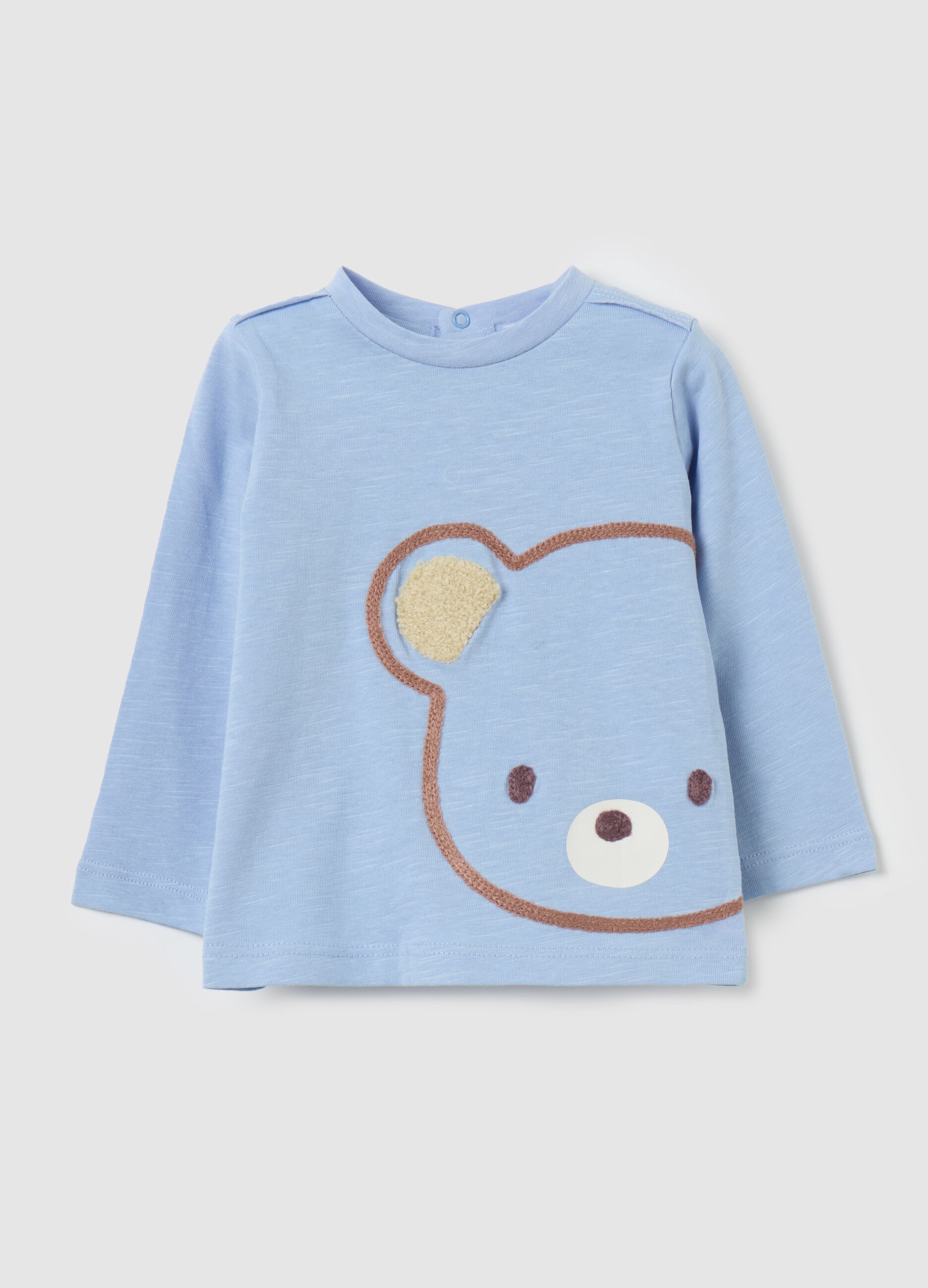 Long-sleeved T-shirt with teddy bear