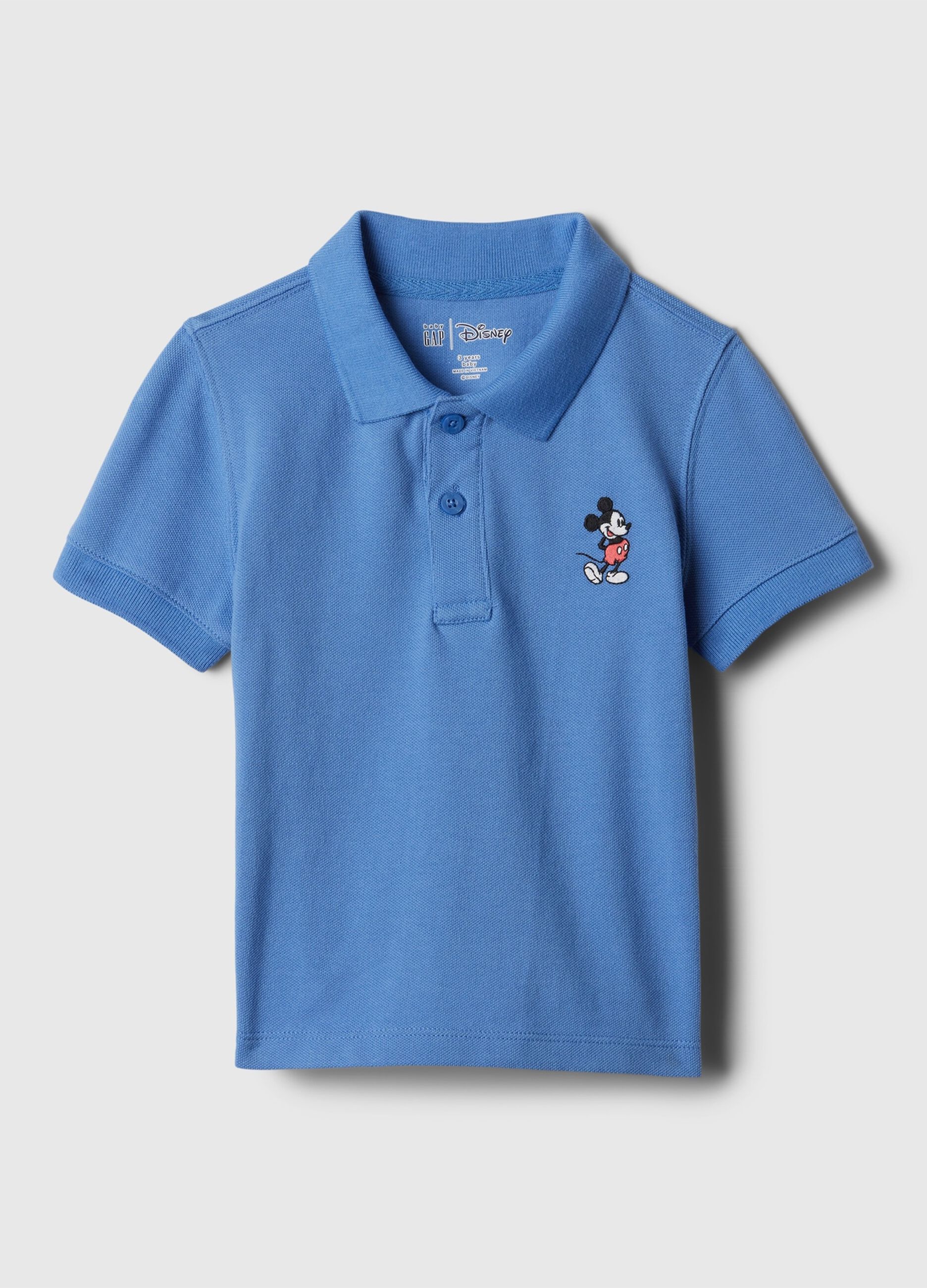 Piquet polo shirt with Disney Mickey Mouse embroidery