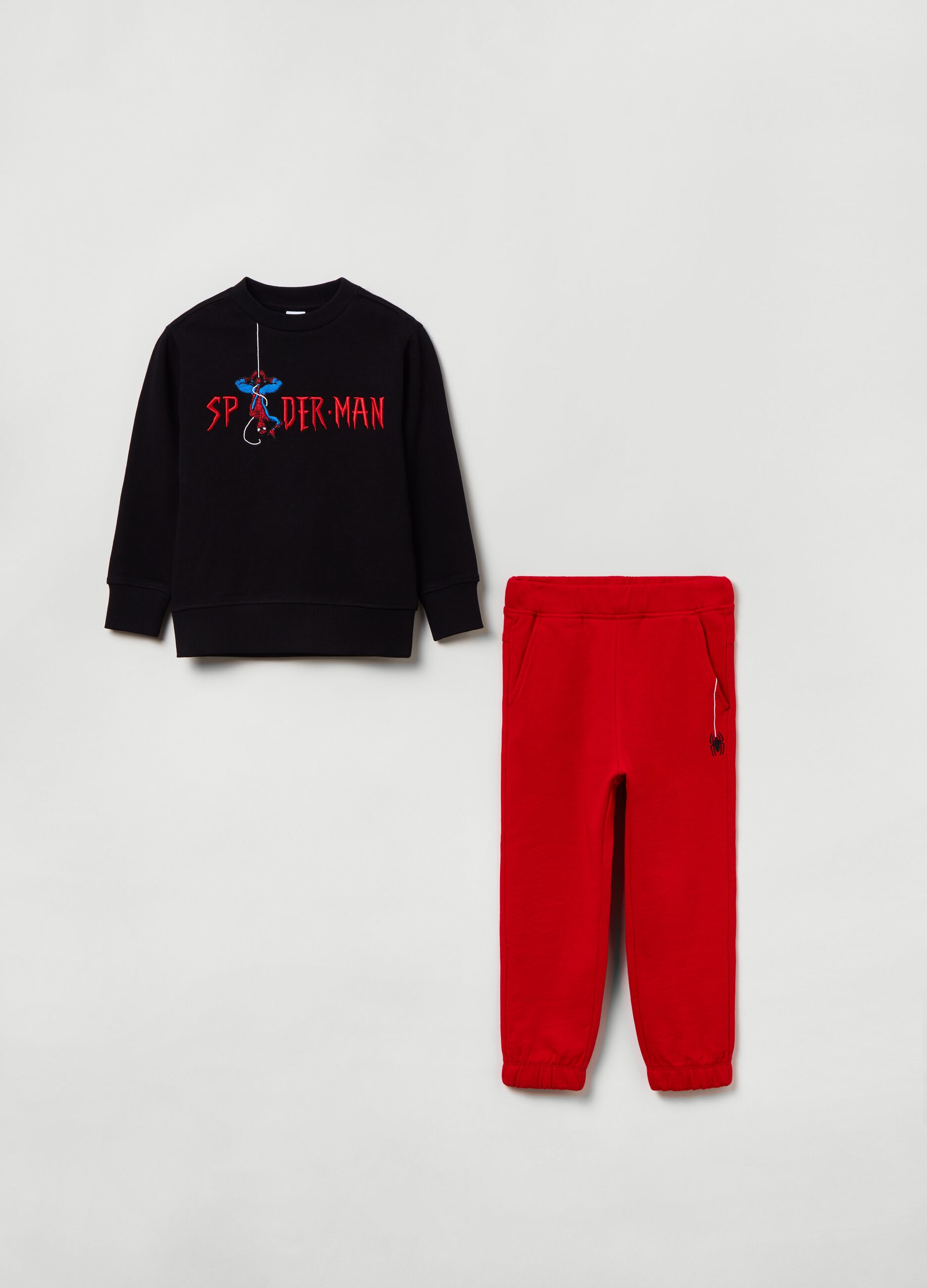 Jogging set in cotone ricamo Spider-Man