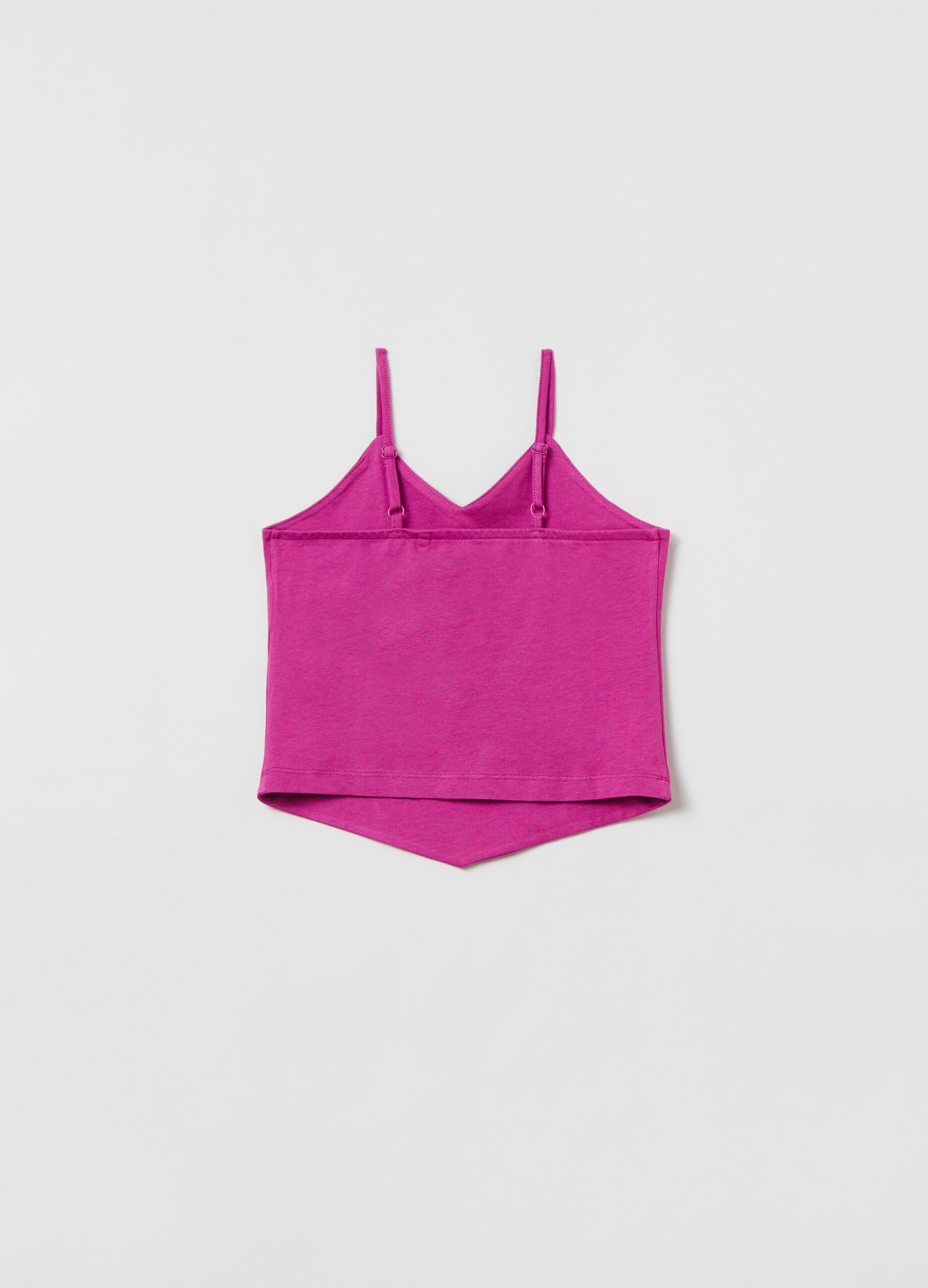 Jersey crop top with V neckline