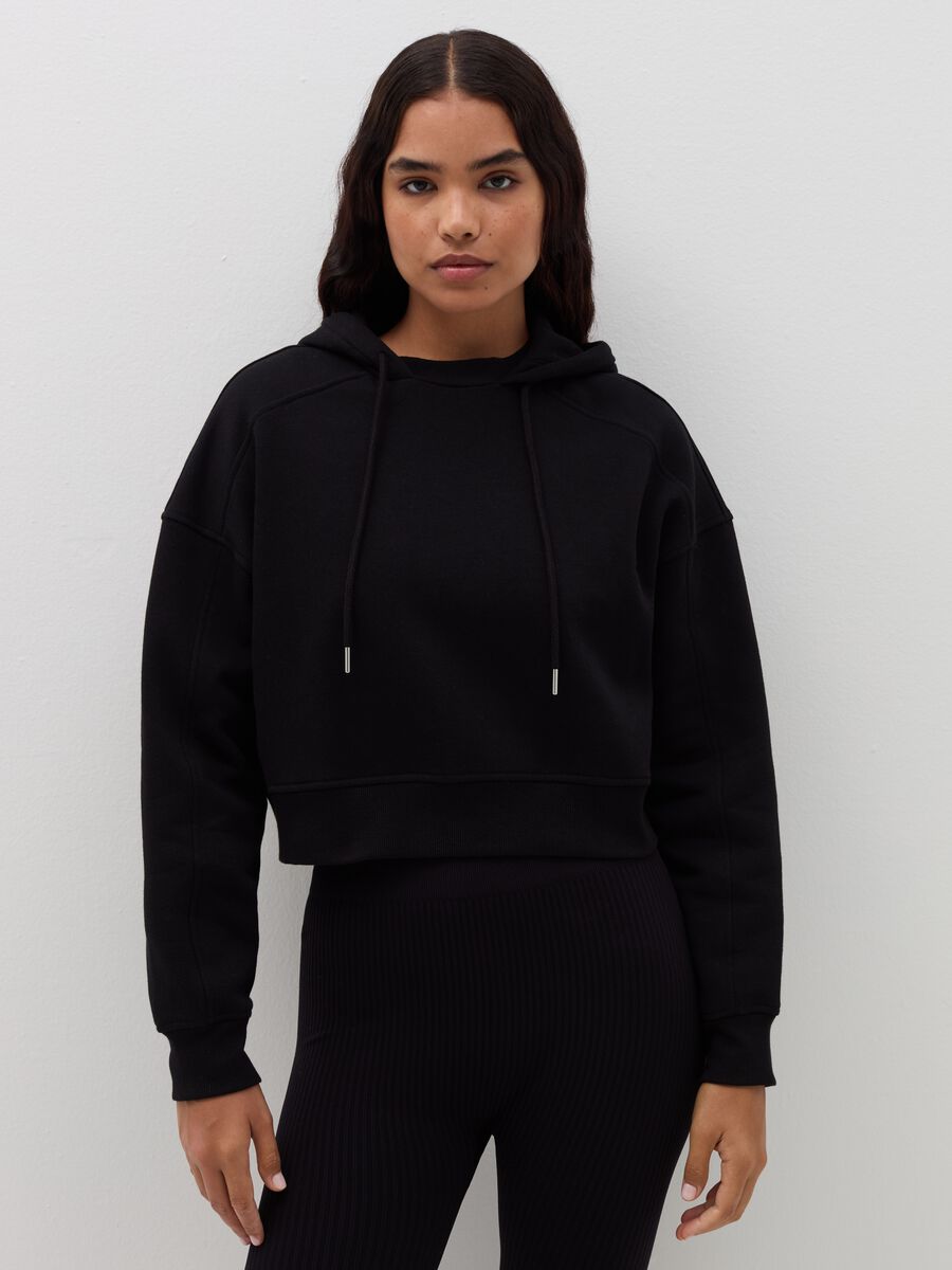 Crop sweatshirt with hood_1