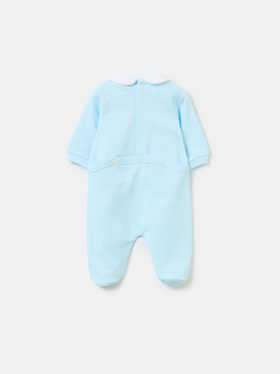 Organic cotton onesie with feet and application_1