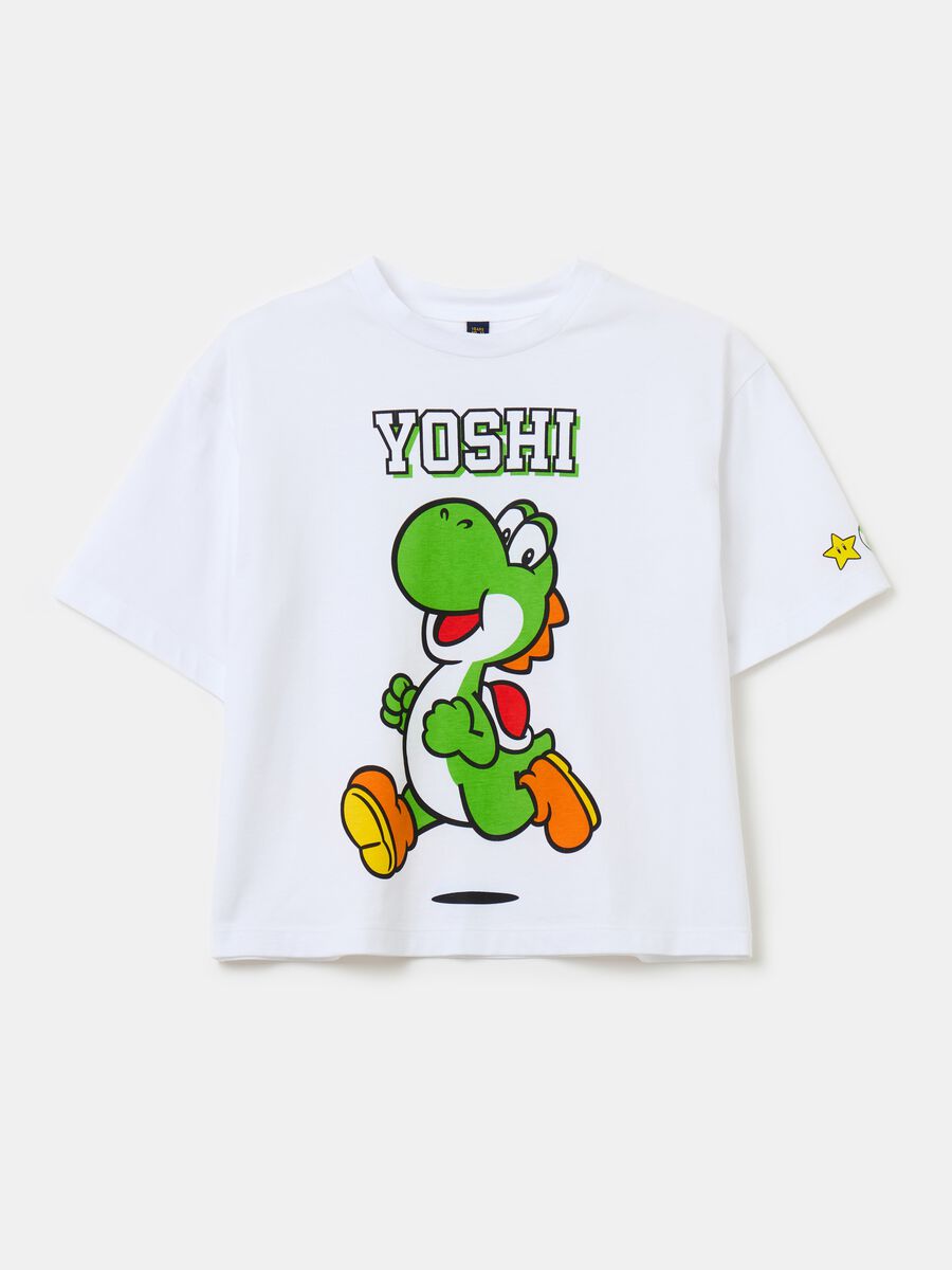 Cotton T-shirt with Yoshi print_0