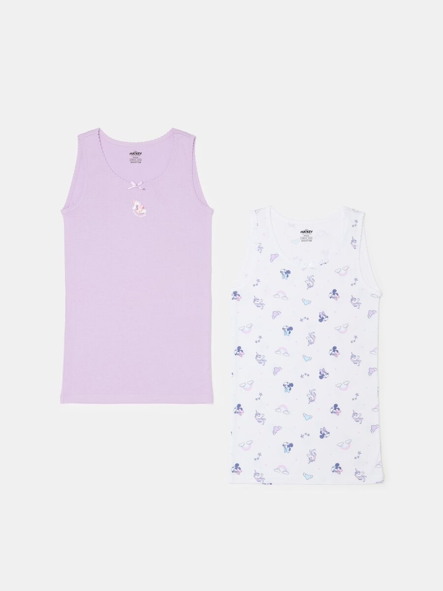 Two-pack vests in organic cotton with Minnie Mouse print_0