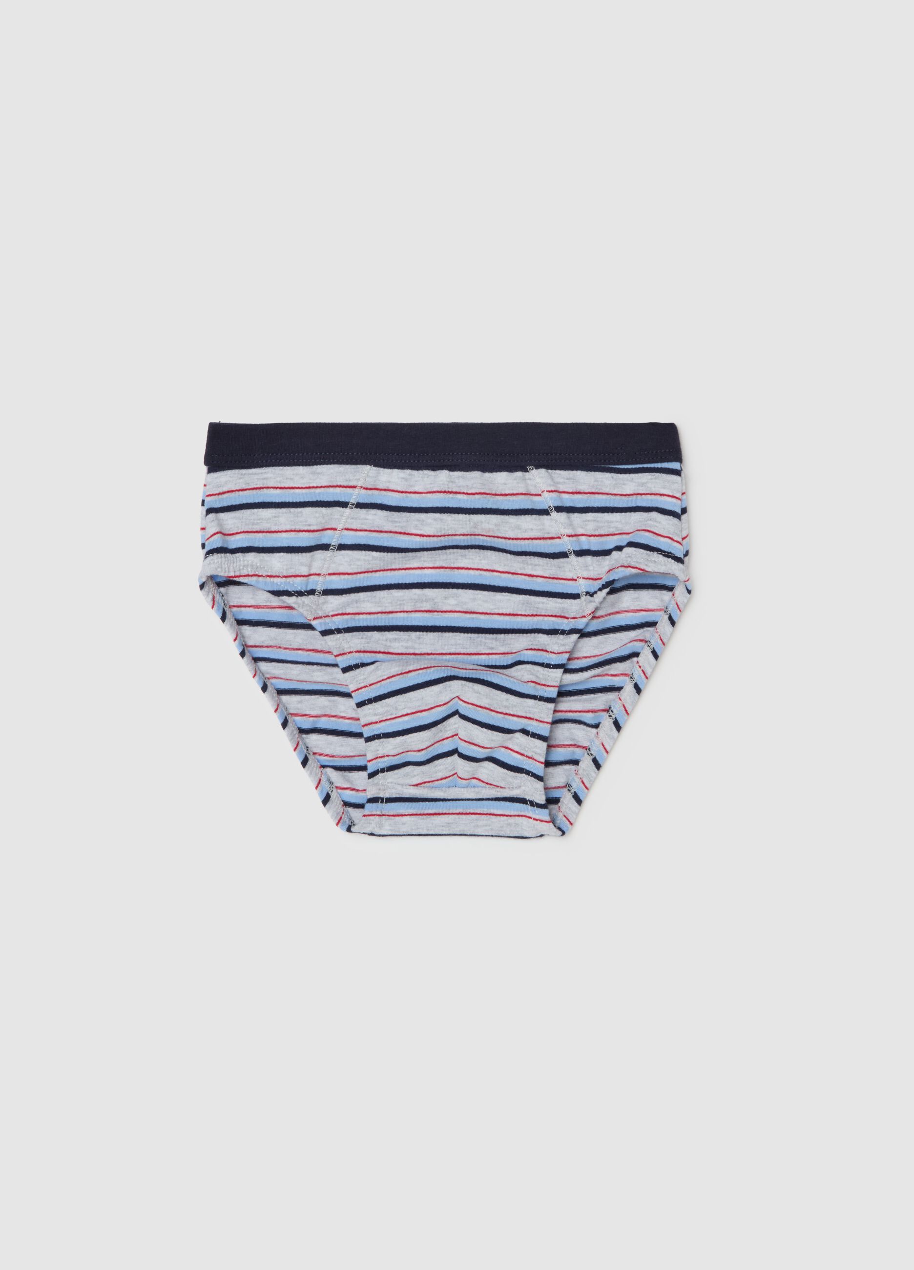 Briefs in organic cotton with striped pattern