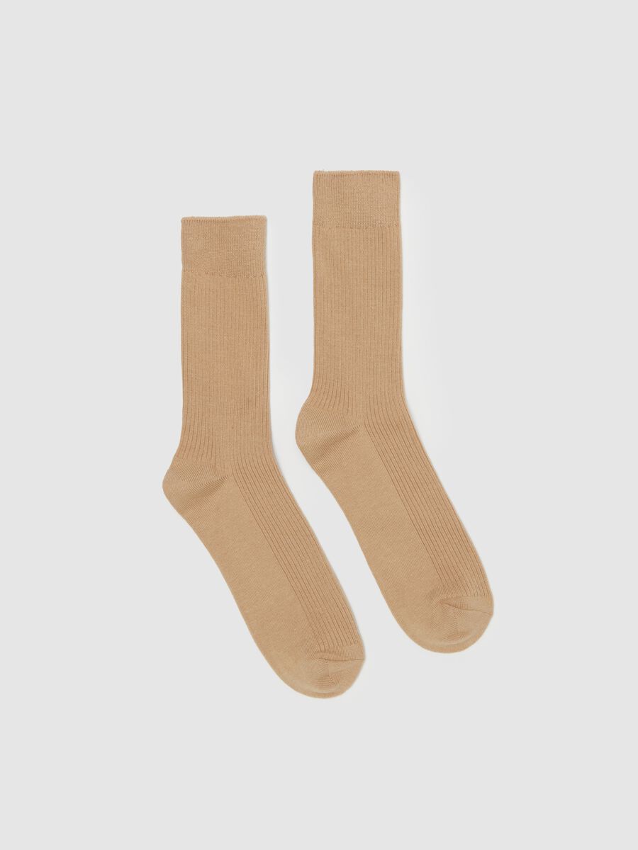 Stretch midi socks with ribbing_0