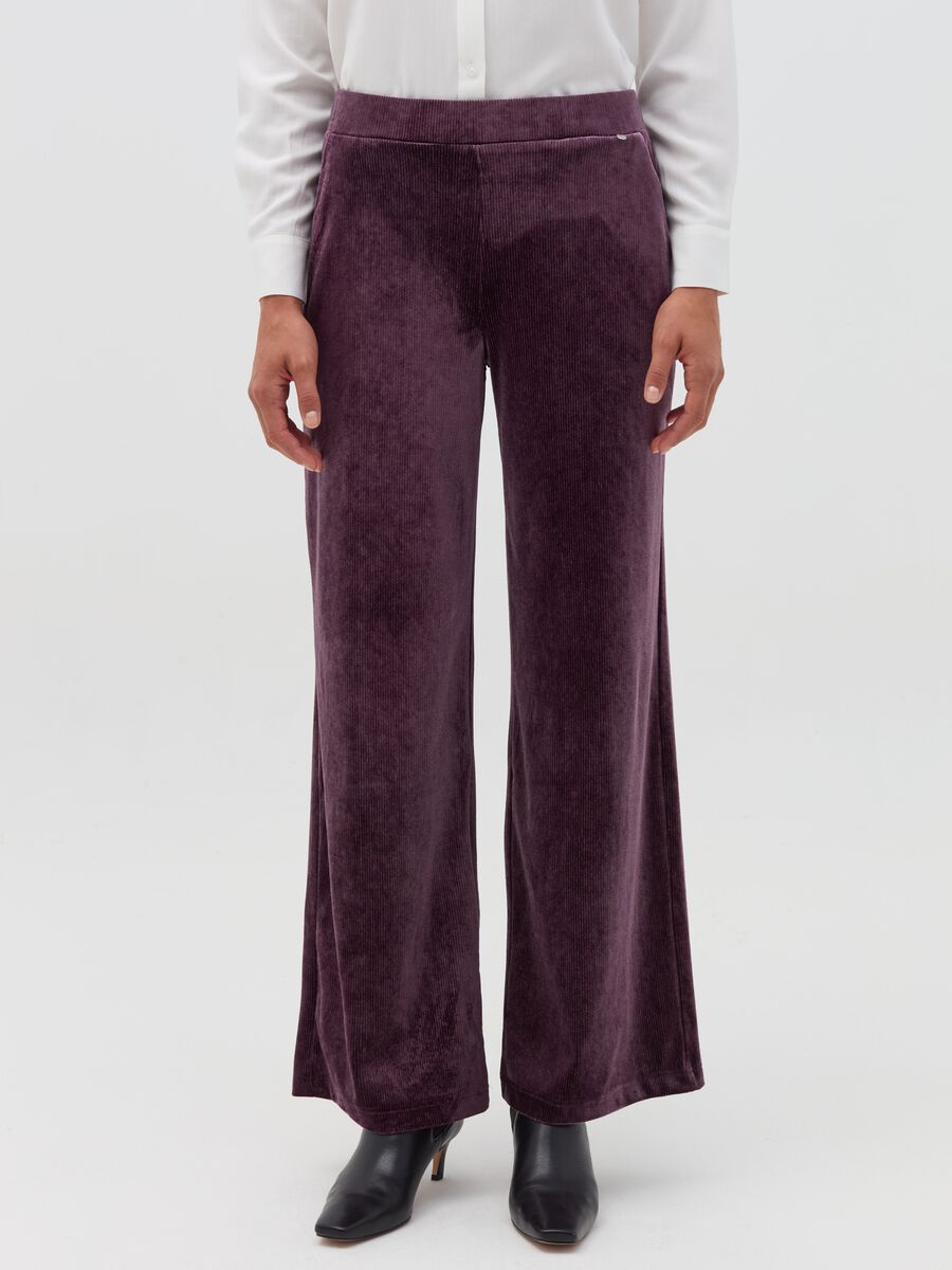 Palazzo trousers in corduroy with pockets_1