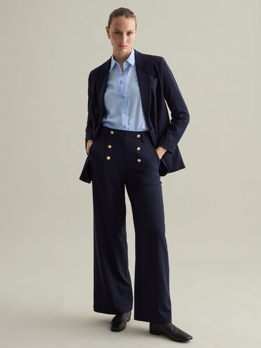 Contemporary wide-leg trousers with buttons_0