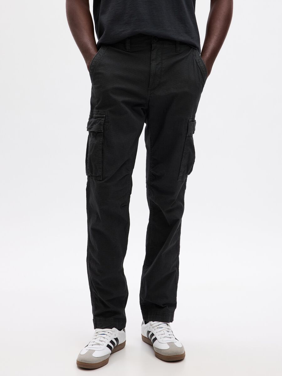 Cargo trousers with ripstop weave_1