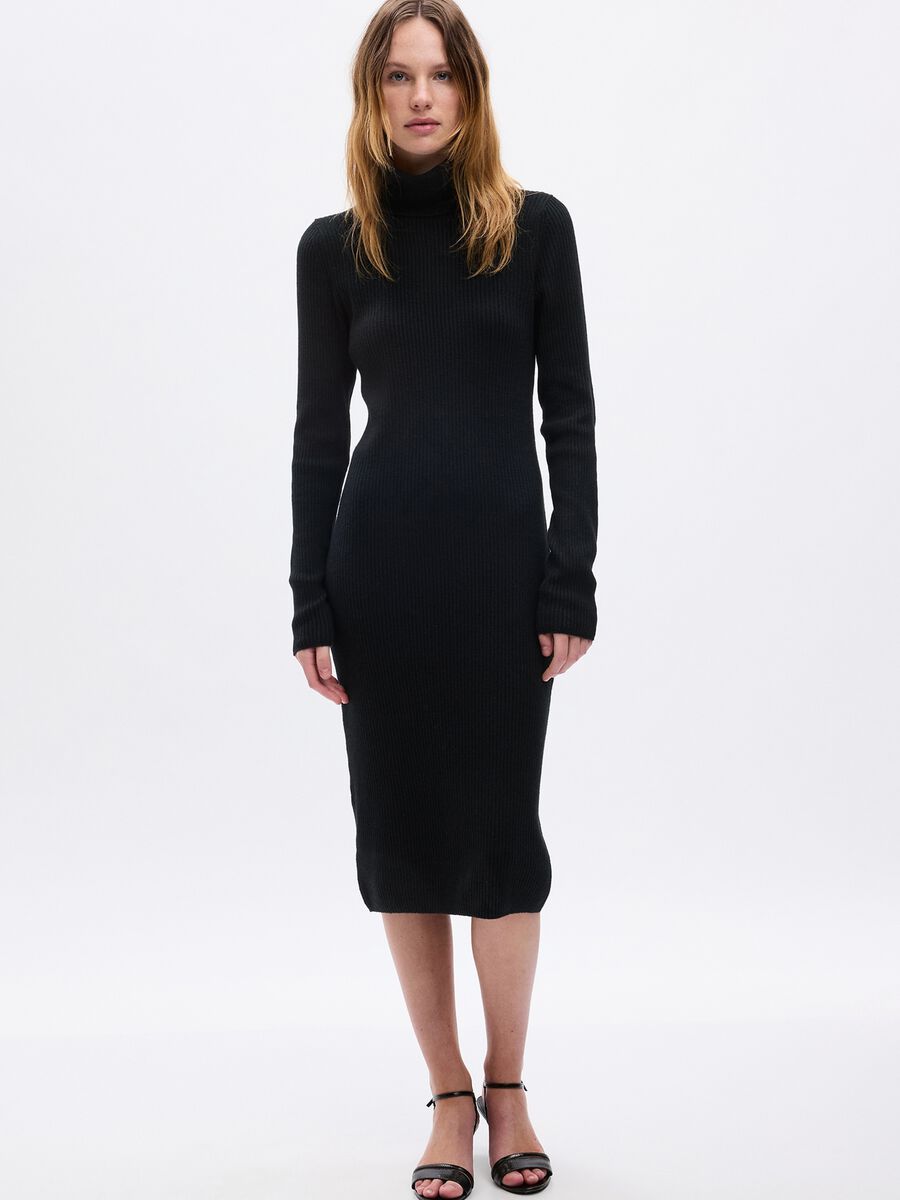 Midi ribbed pencil dress_0