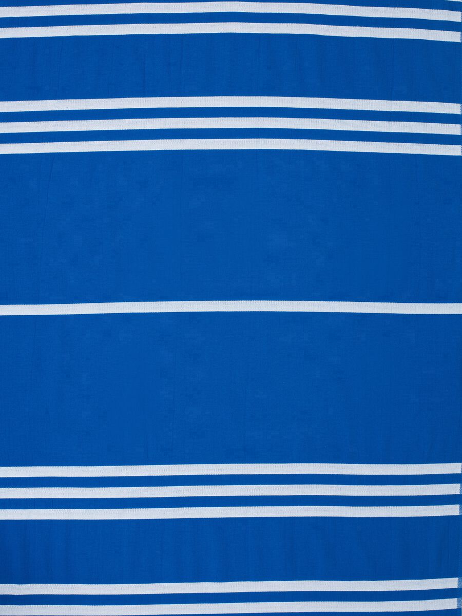 Beach towel with striped pattern._1