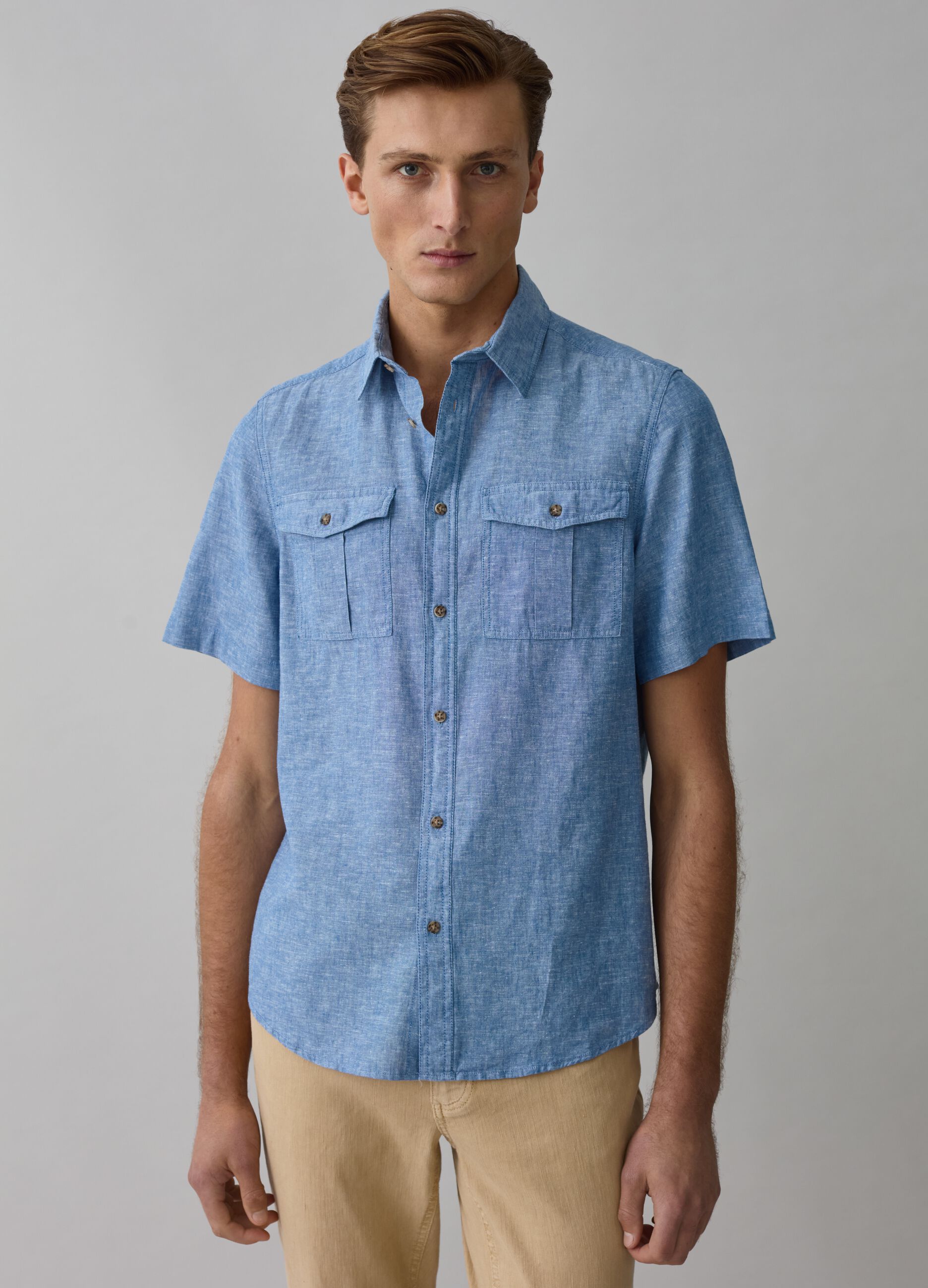 Ovs Camicia a maniche corte chambray