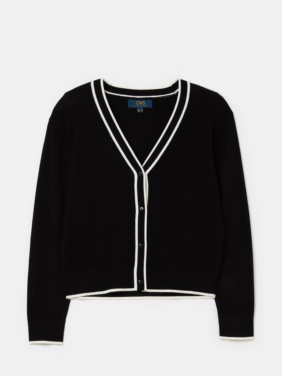 Cardigan with contrasting trim_4