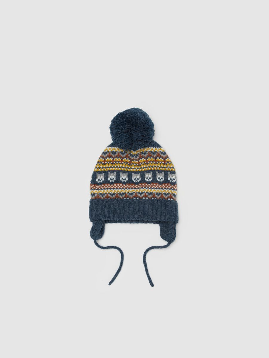 Bobble hat with ear flaps_0