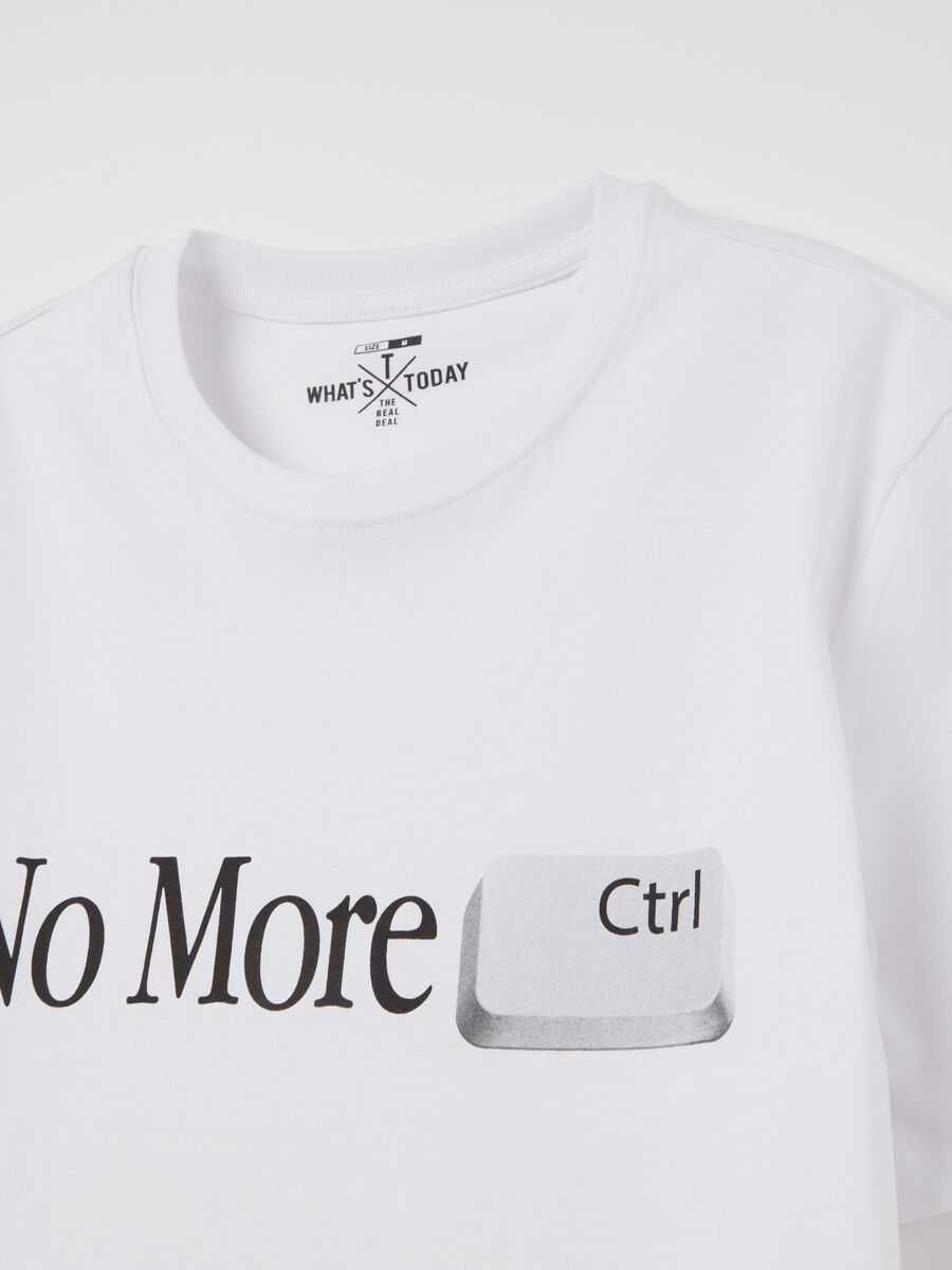 Cotton T-shirt with "No More Ctrl” print_5