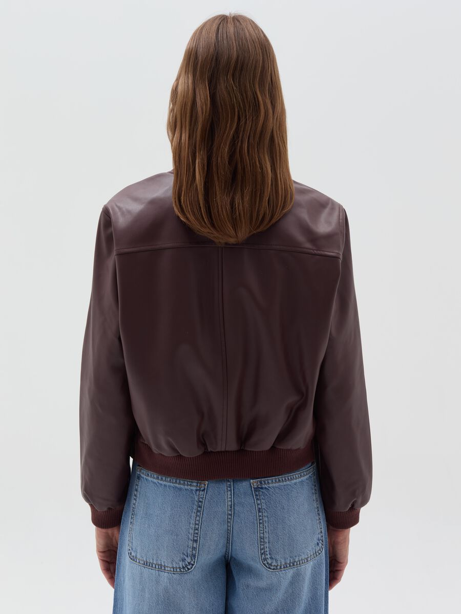 Glossy-effect bomber jacket with zip_2