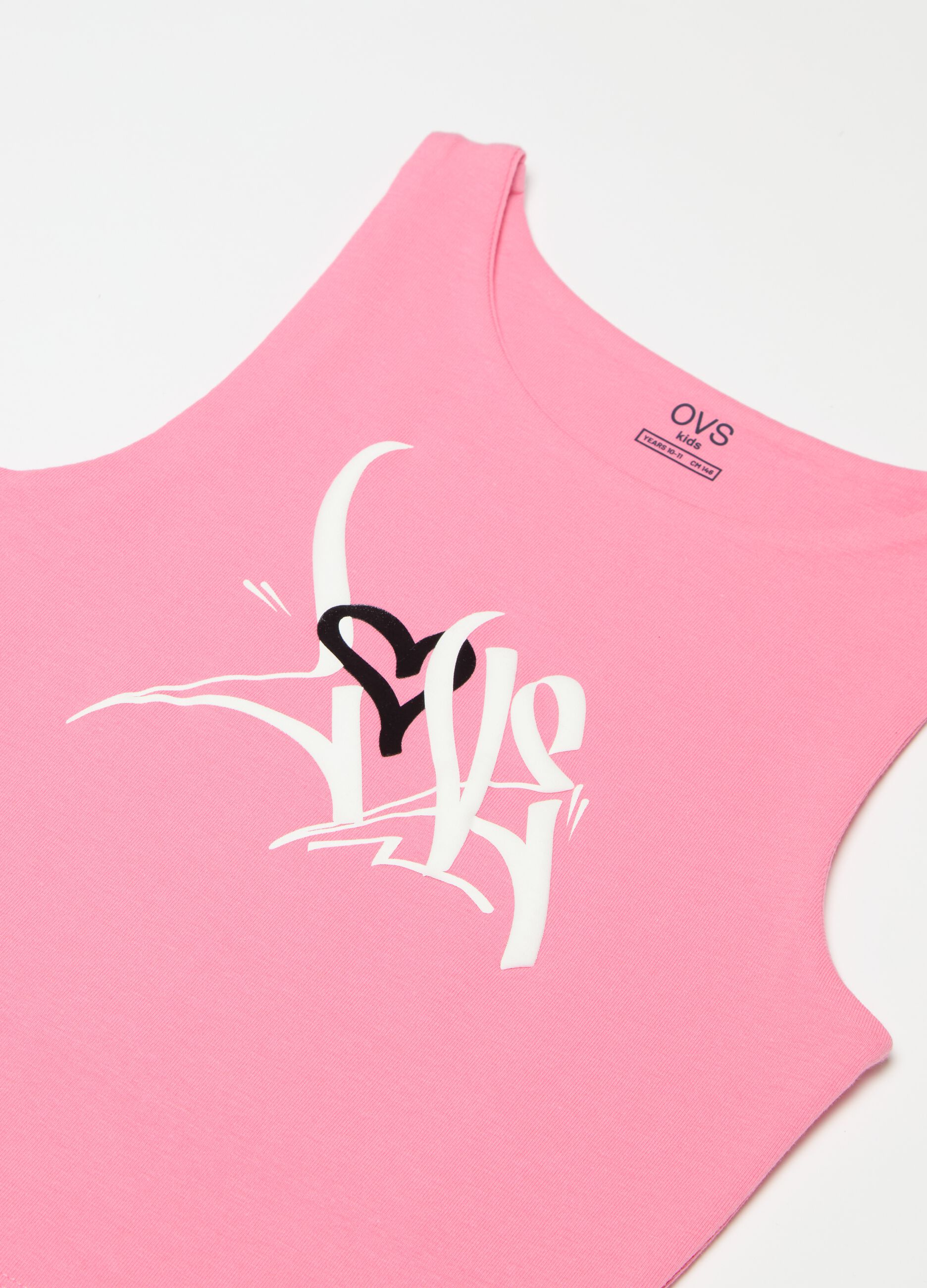 Tank top with lettering print