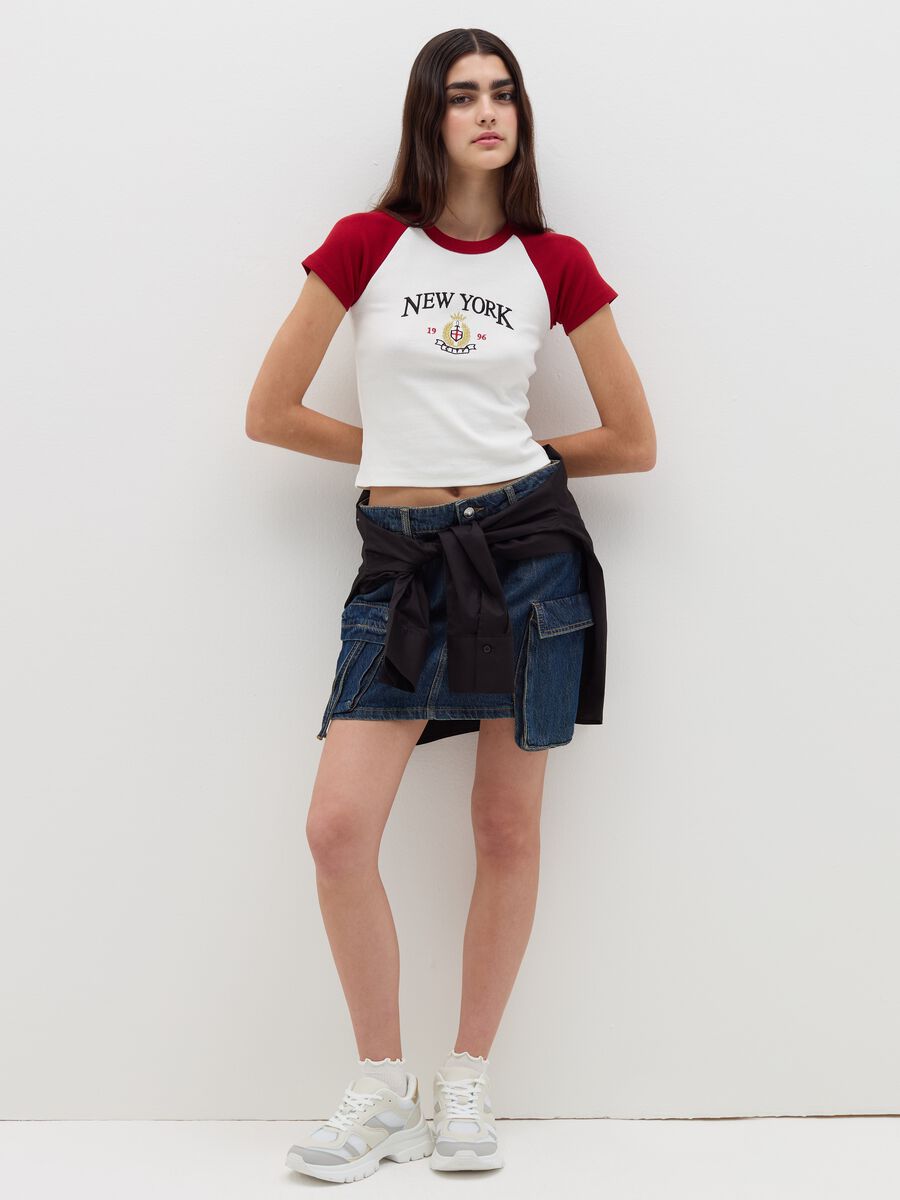 Ribbed T-shirt with embroidery_0