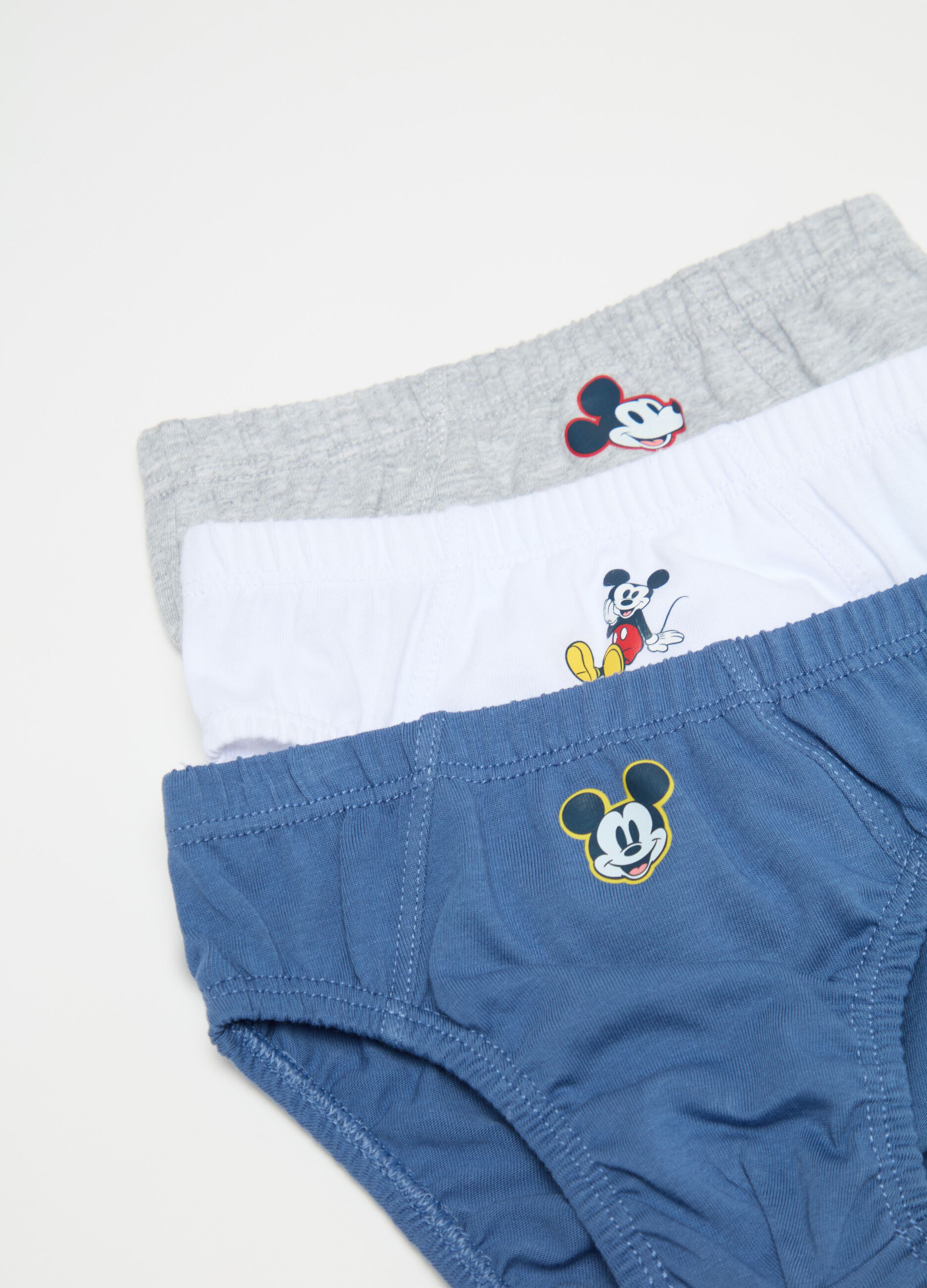 Five-pack organic cotton briefs with Mickey Mouse print