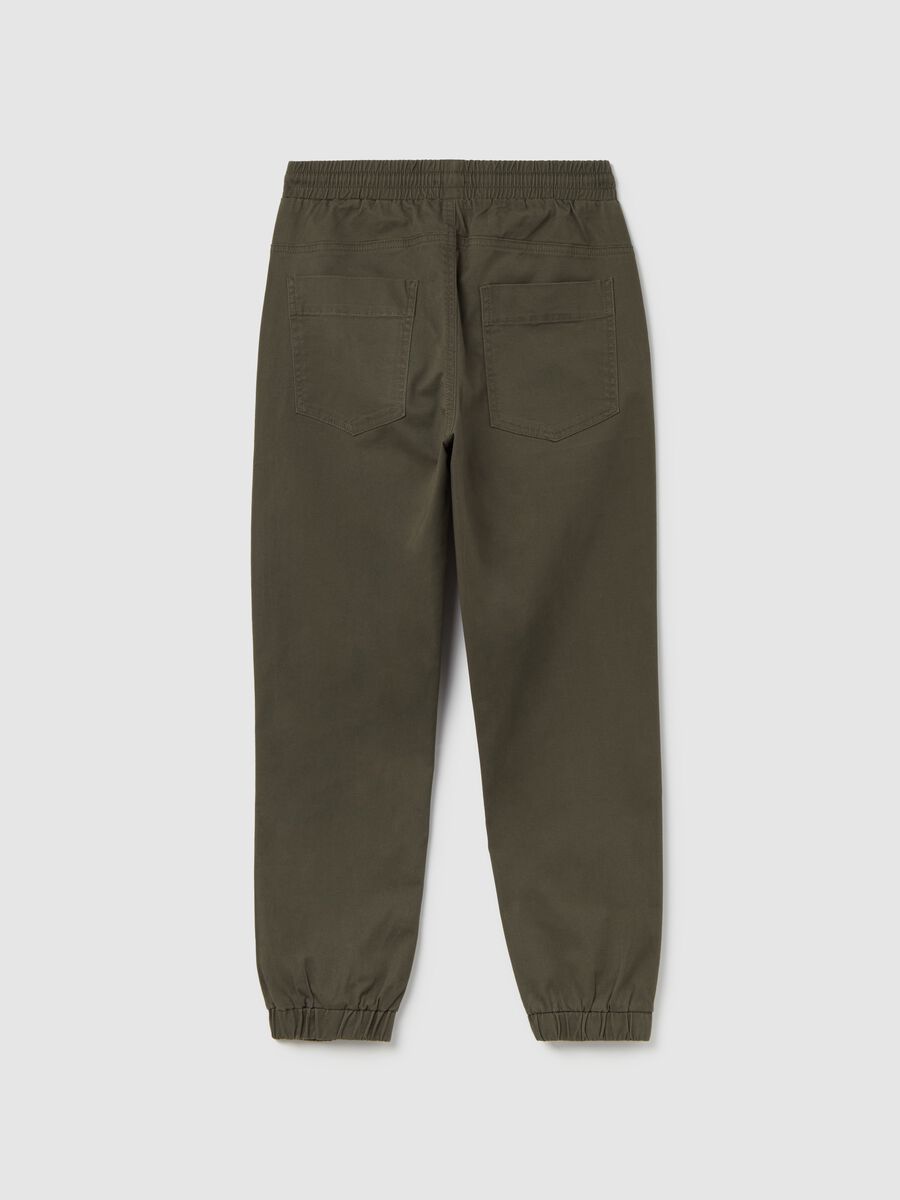 Joggers in twill con coulisse_1