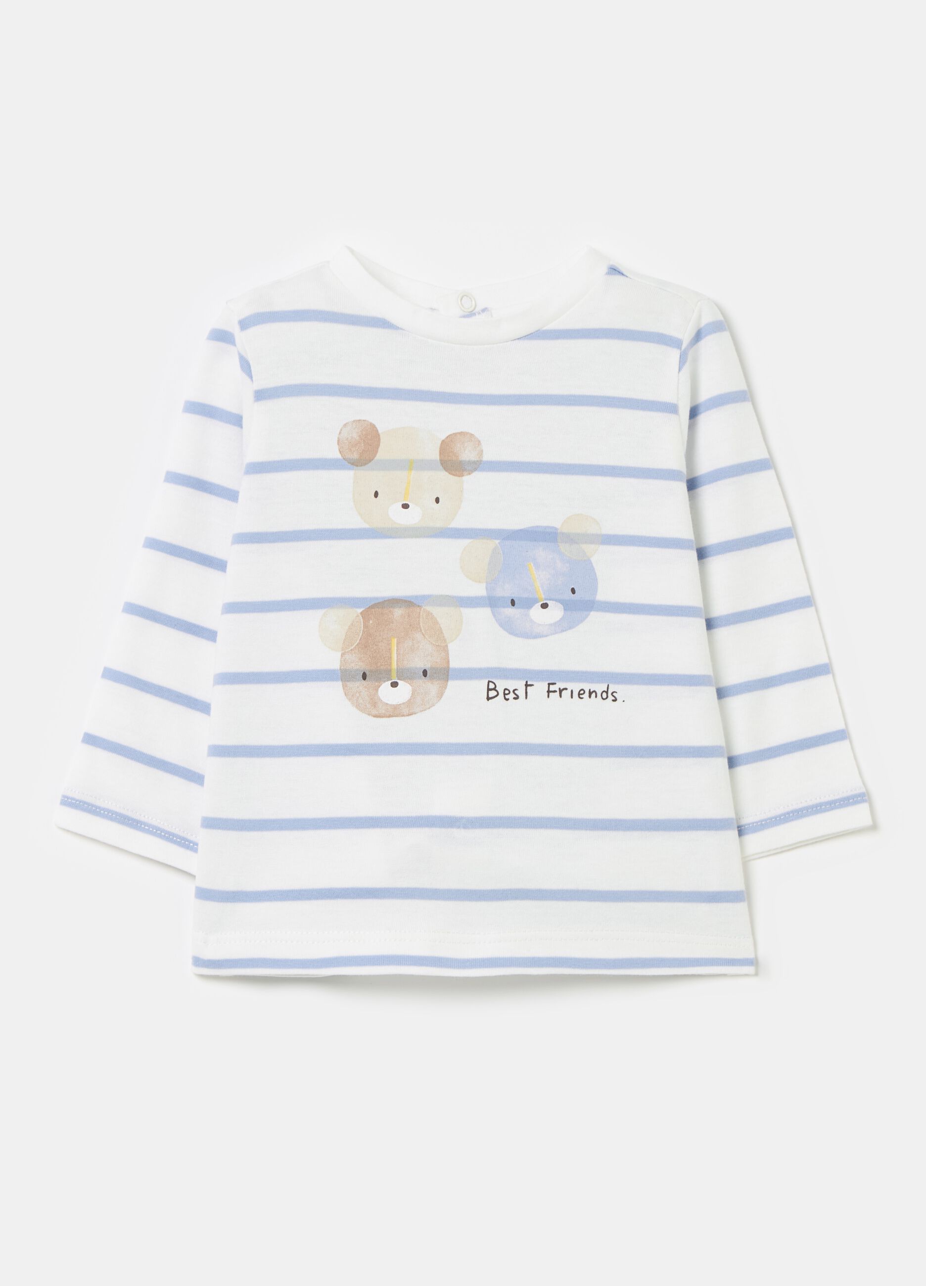 Long-sleeved T-shirt with teddy bears print