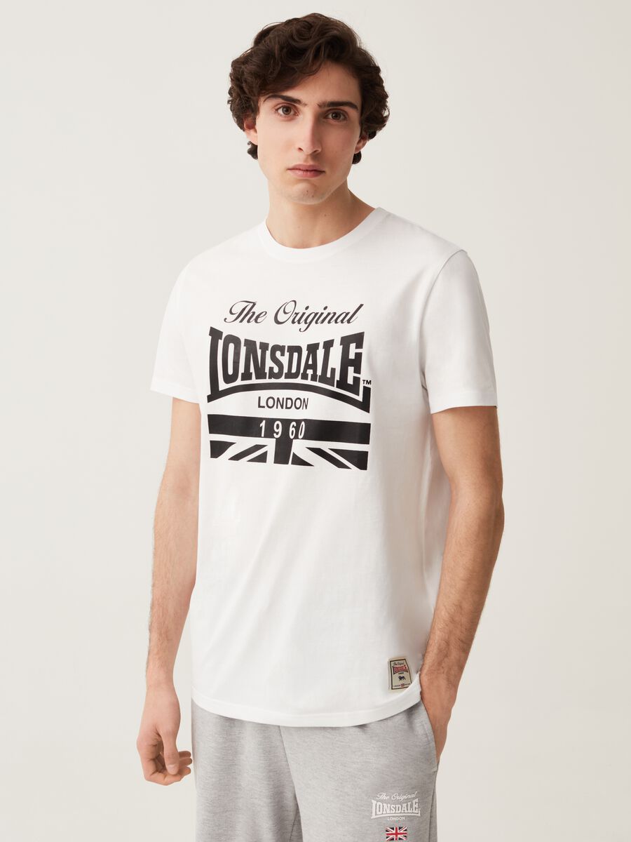 Cotton T-shirt with Lonsdale print_0