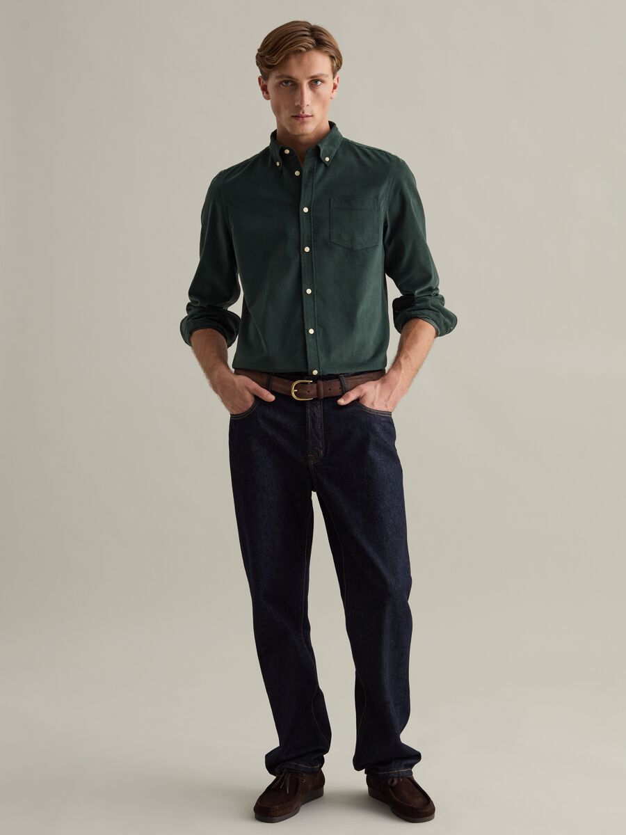 Camicia in corduroy colletto button-down_0