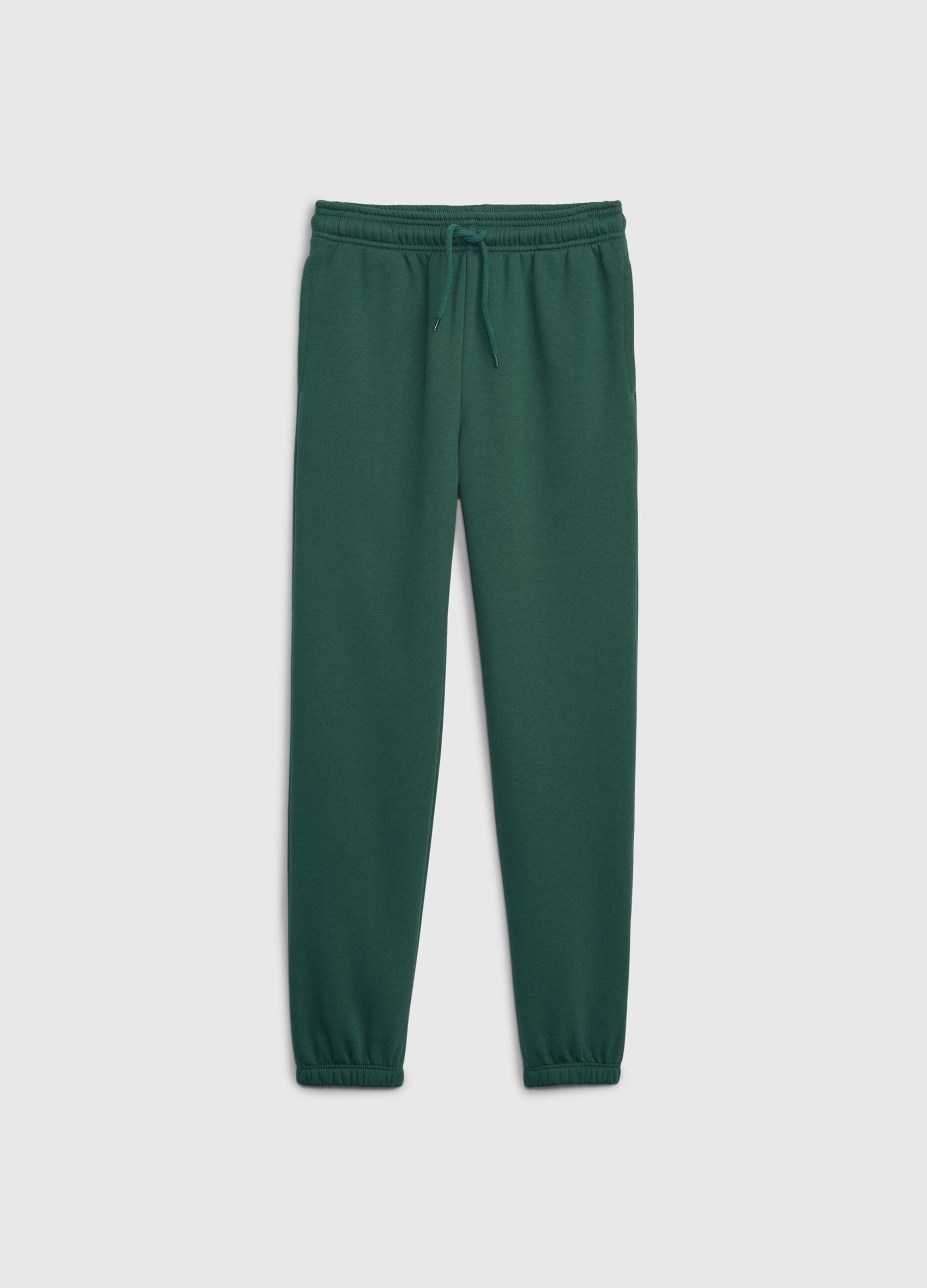 Fleece joggers with drawstring