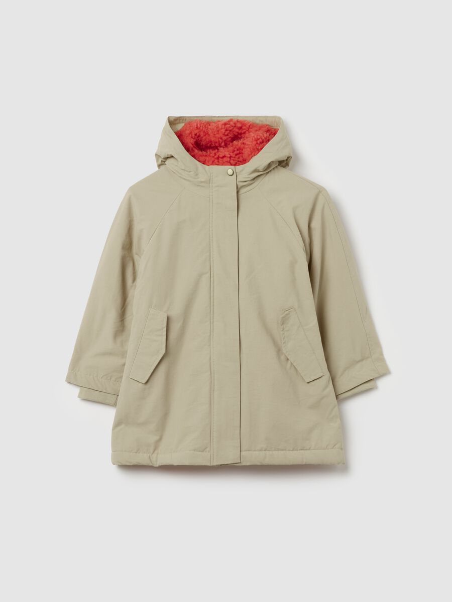 Parka with hood with sherpa lining_0