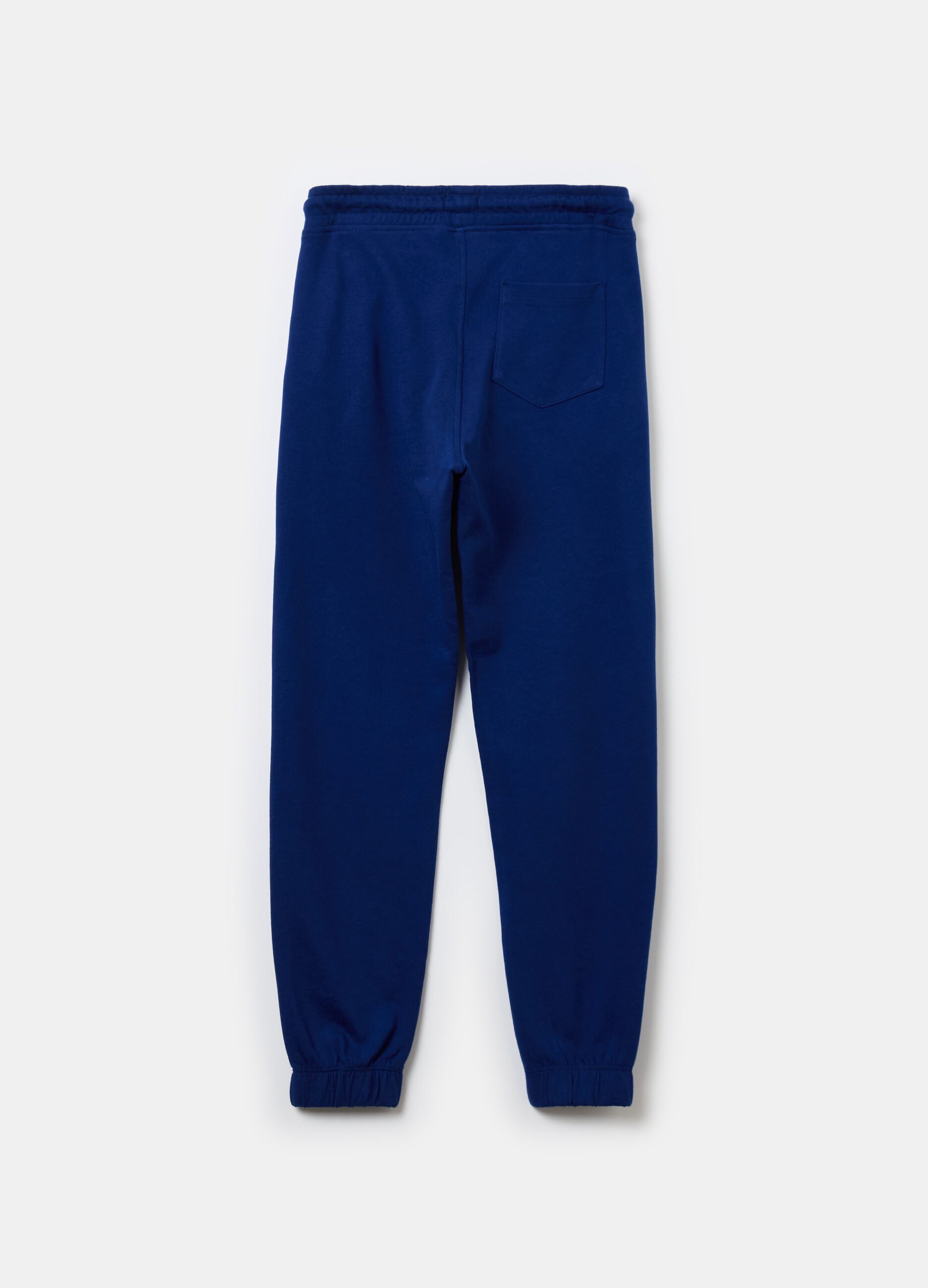 Solid colour fleece joggers with drawstring