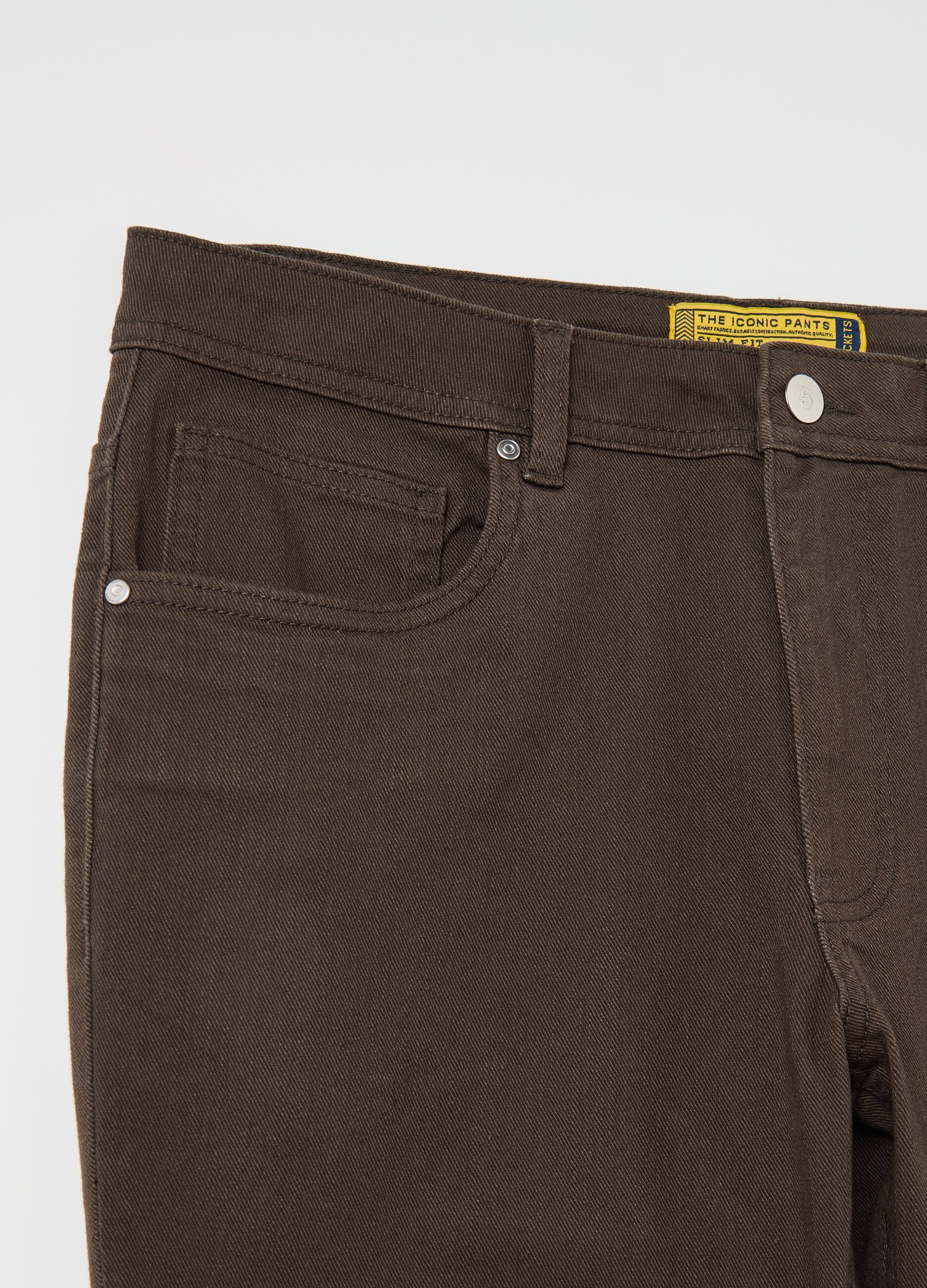 Stretch twill trousers with five pockets