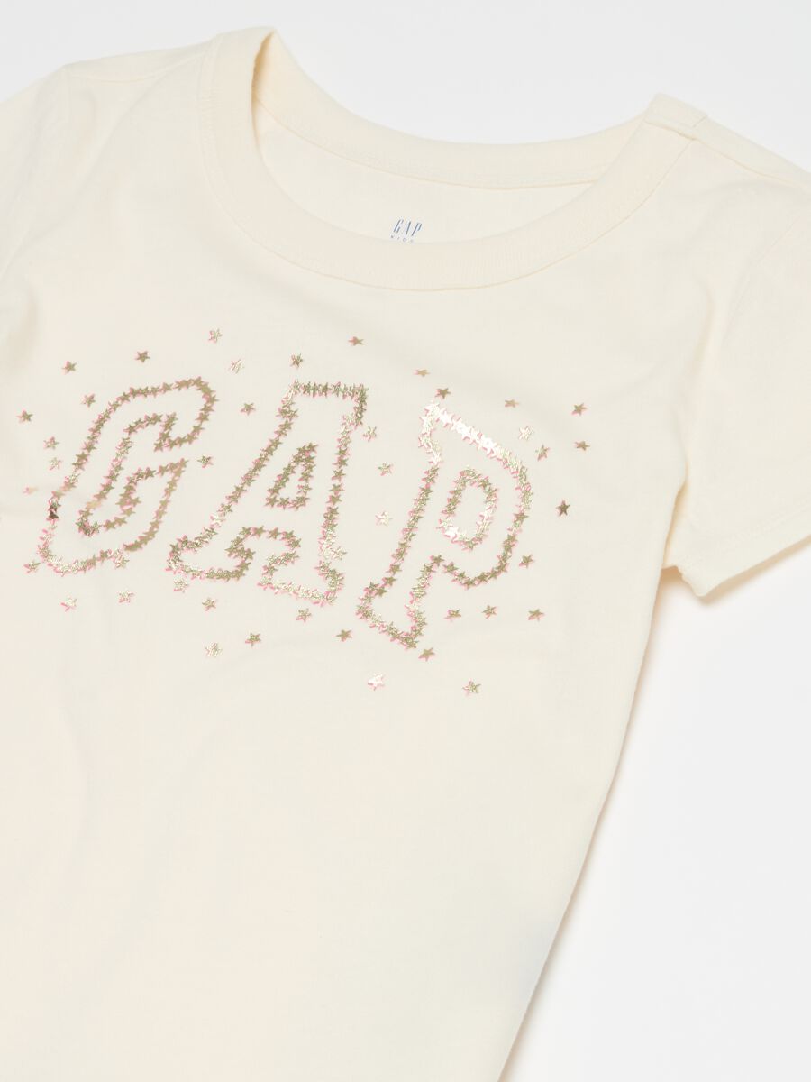 T-shirt with logo print with small stars_2