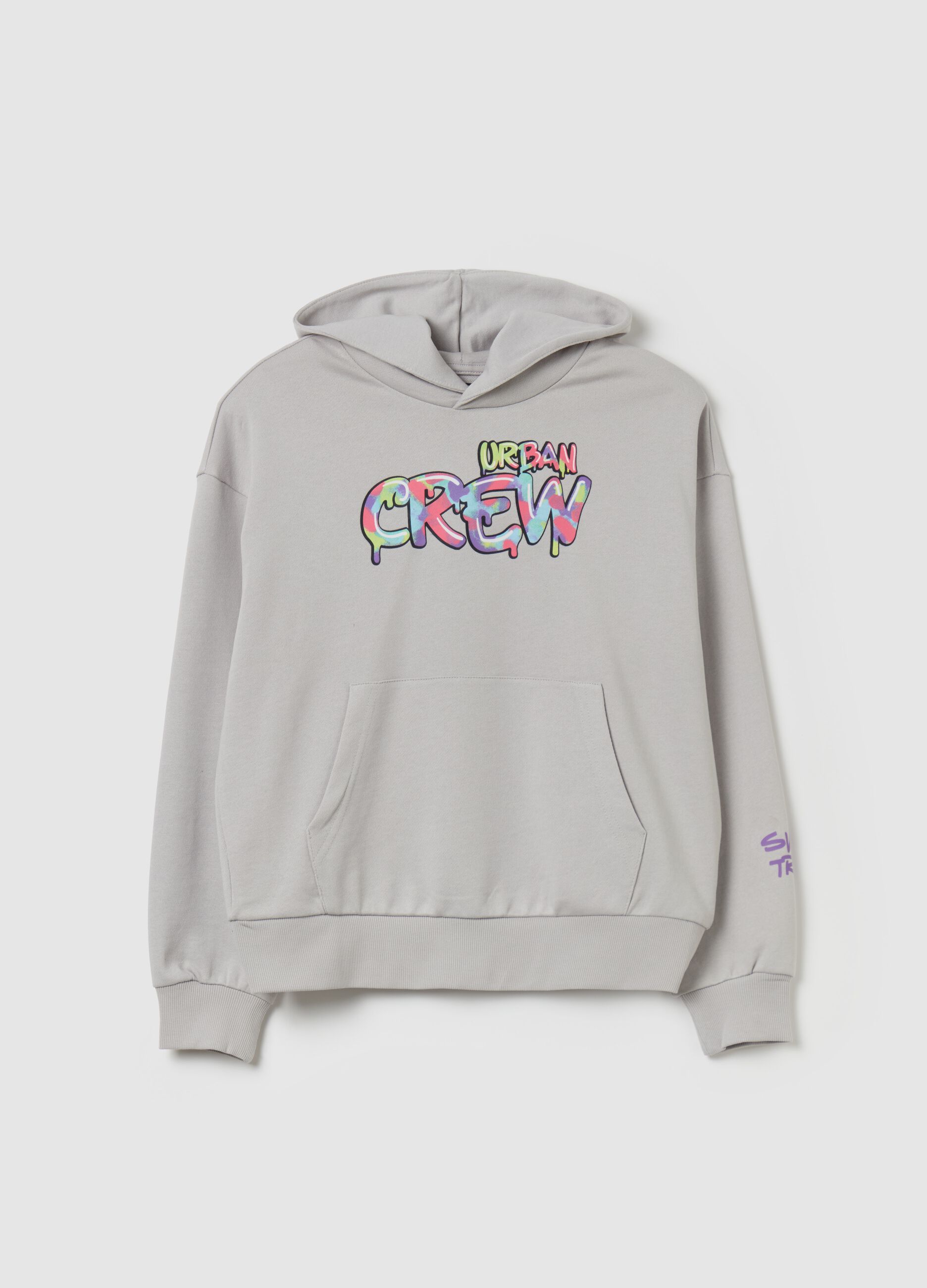 Felpa con cappuccio stampa "Urban Crew"