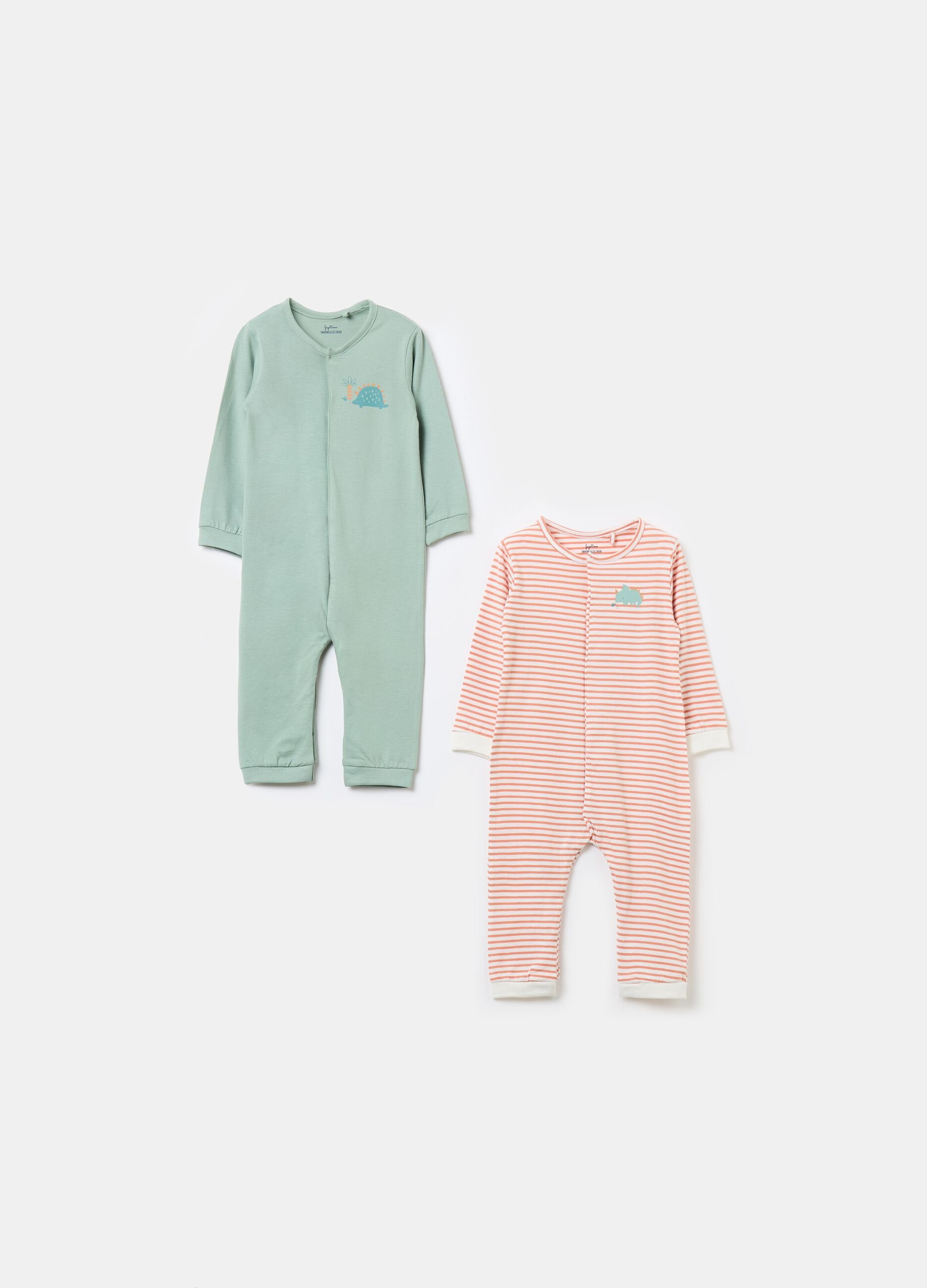 Two-pack onesies in organic cotton with print