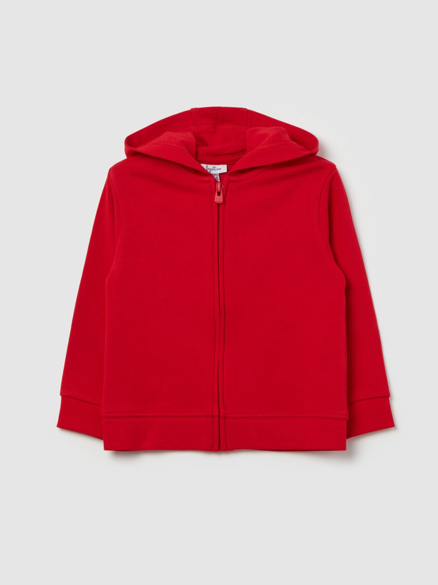 Full-zip sweatshirt in French terry with hood_0