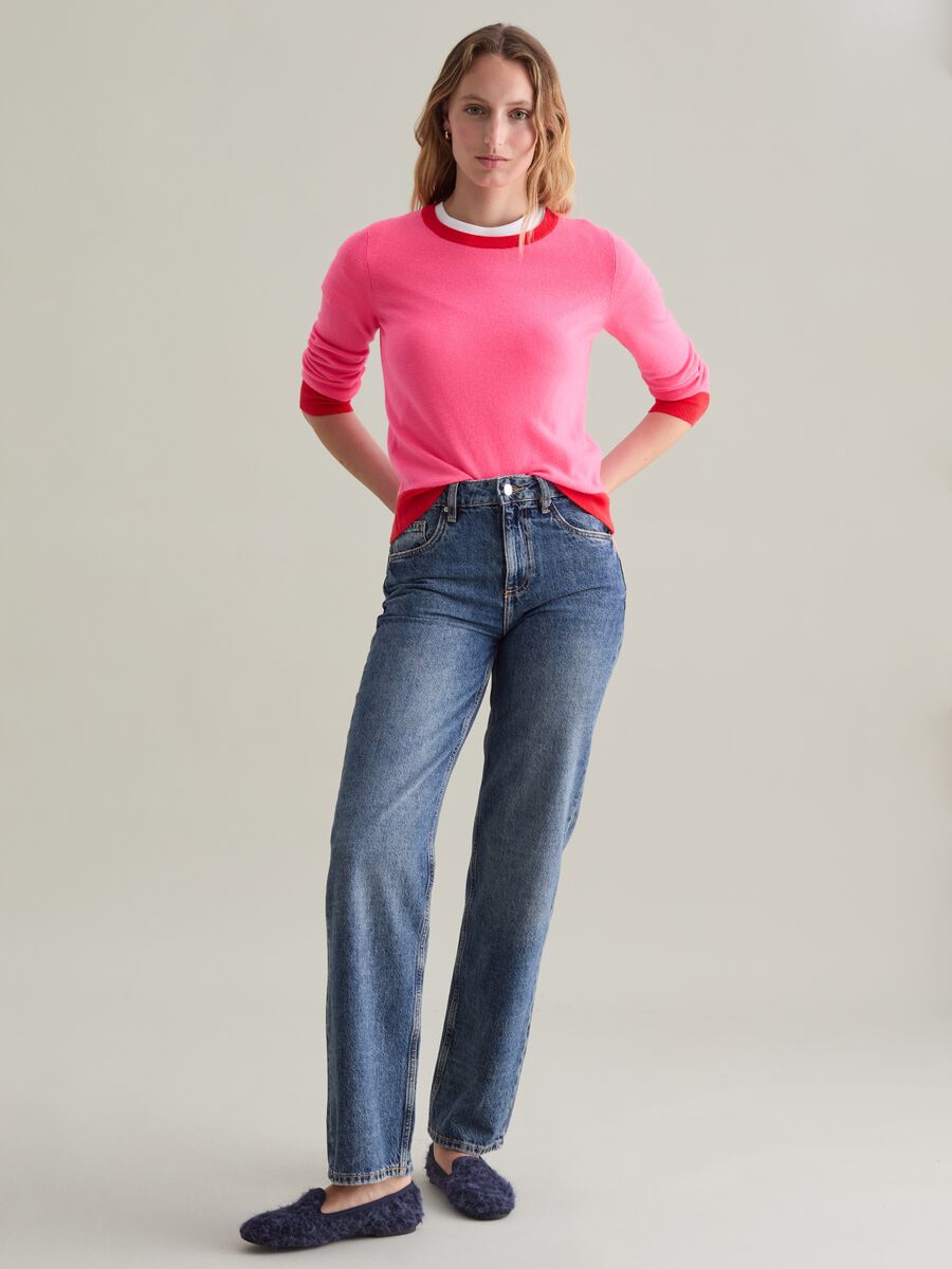 Wool pullover with contrasting trims_0