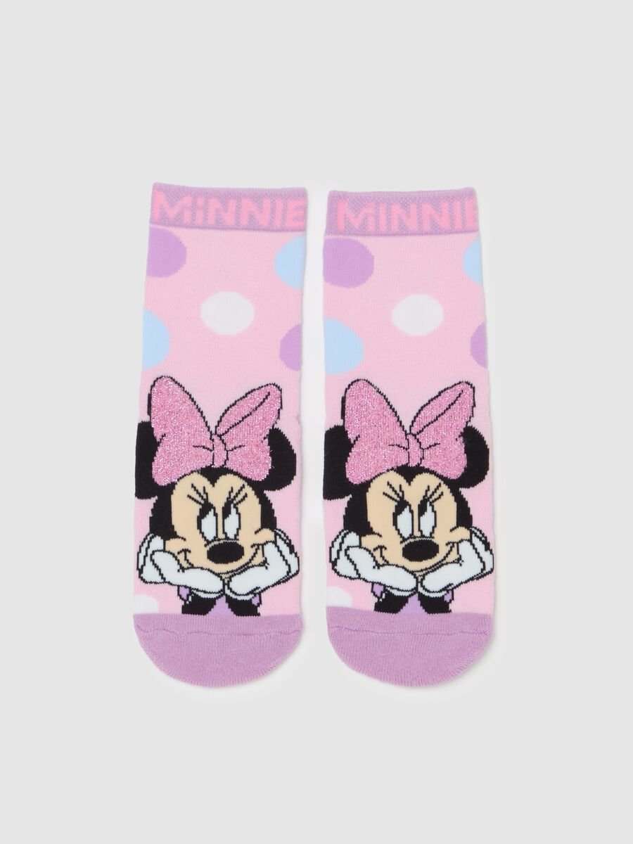 Slipper socks with lurex and Minnie Mouse design_0