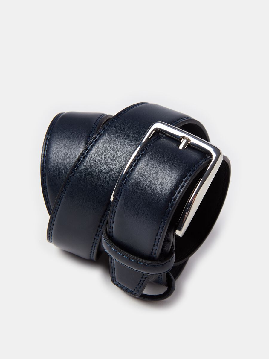 Belt with buckle with shiny finish_0