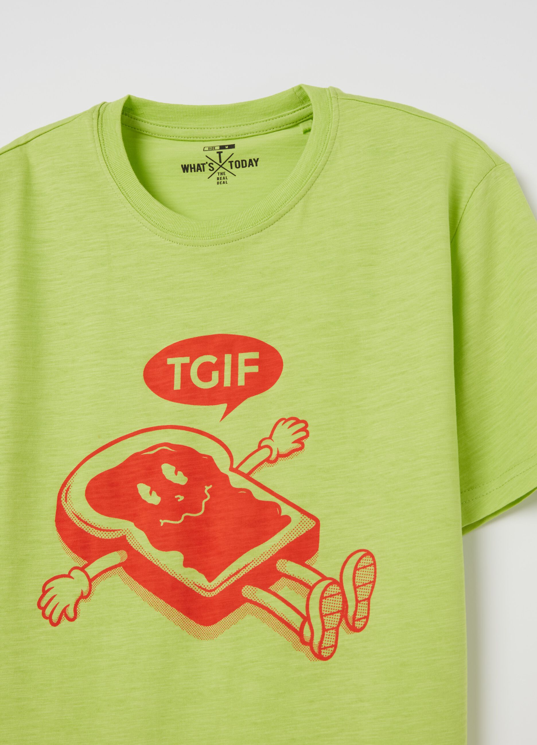 T-shirt in slub jersey "TGIF"