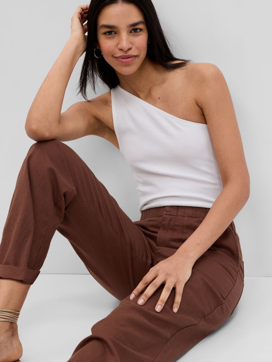 Straight-fit trousers in linen and cotton_2