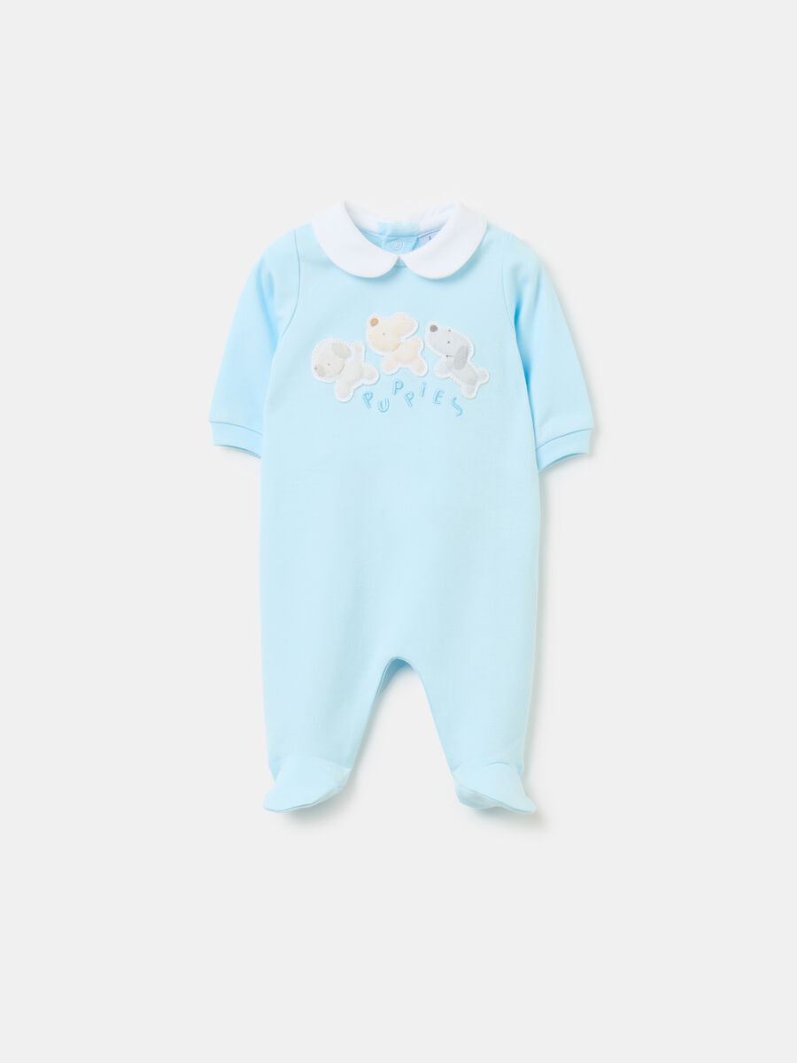 Organic cotton onesie with feet and application_0