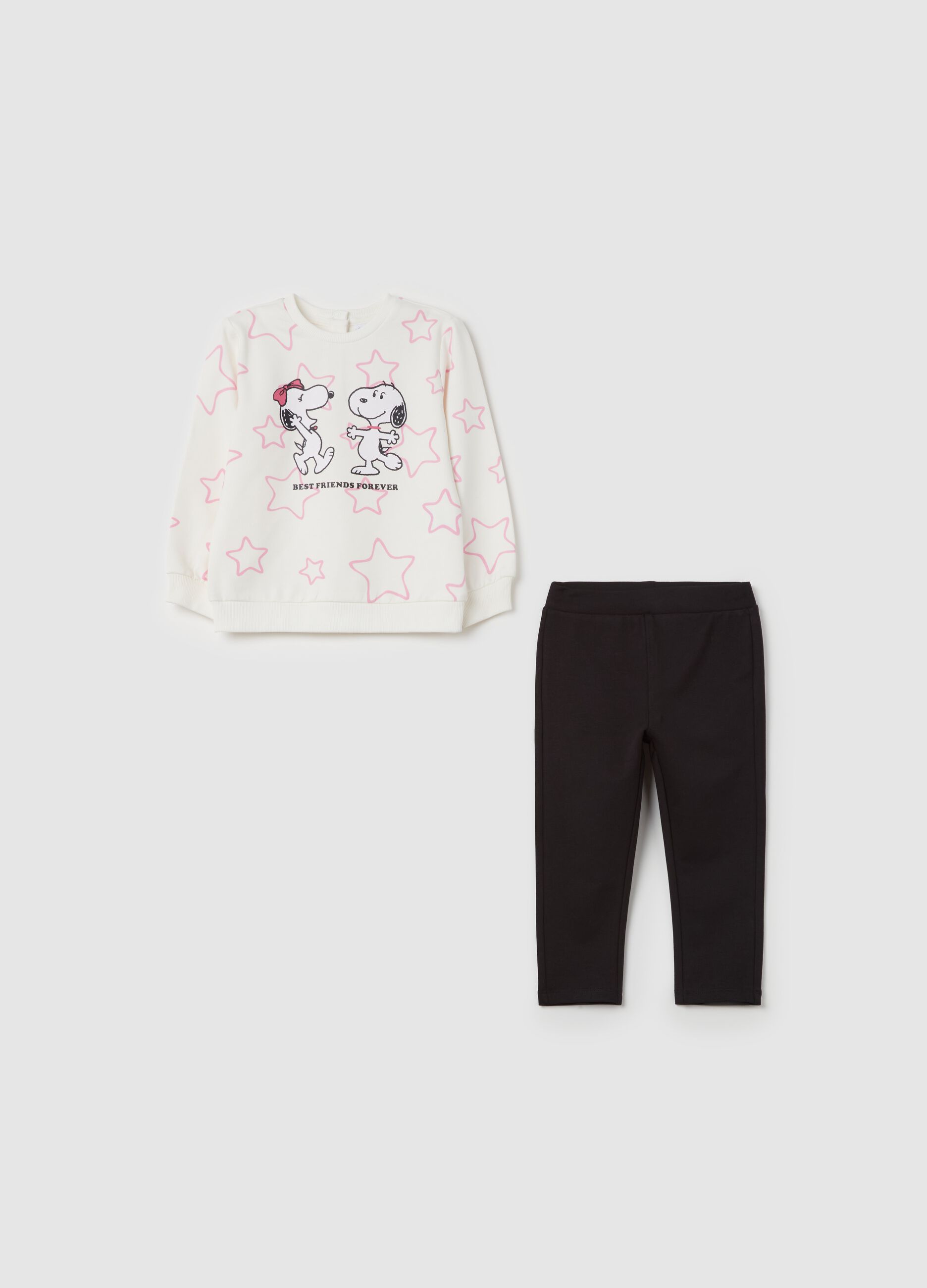 Jogging set con stampa Belle e Snoopy