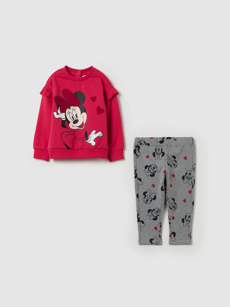 Jogging set with frills and Minnie Mouse print_0