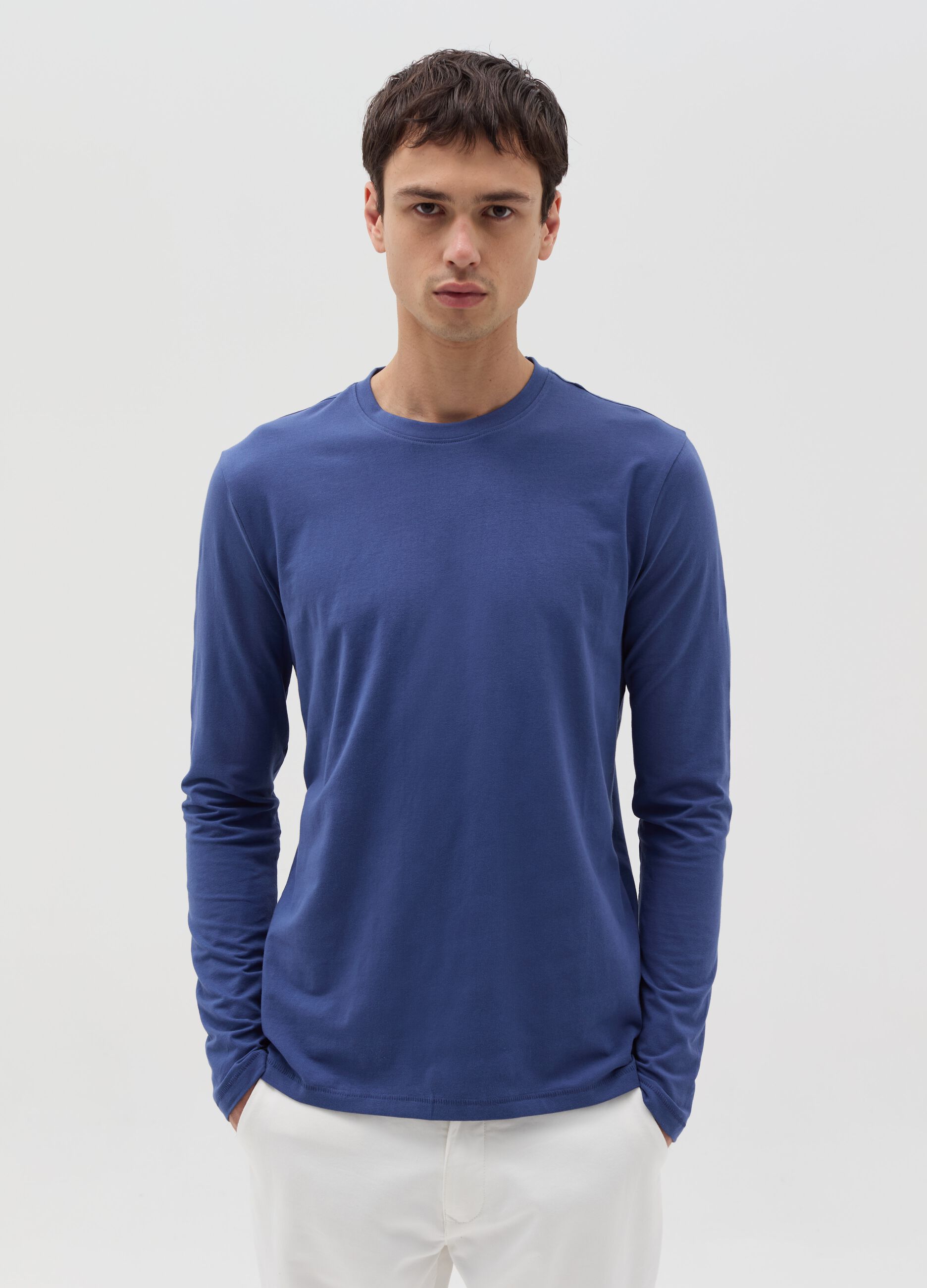 Jersey T-shirt with round neck