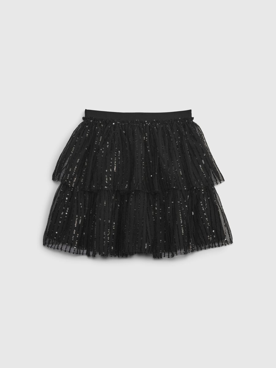 Short tiered skirt with sequins_1