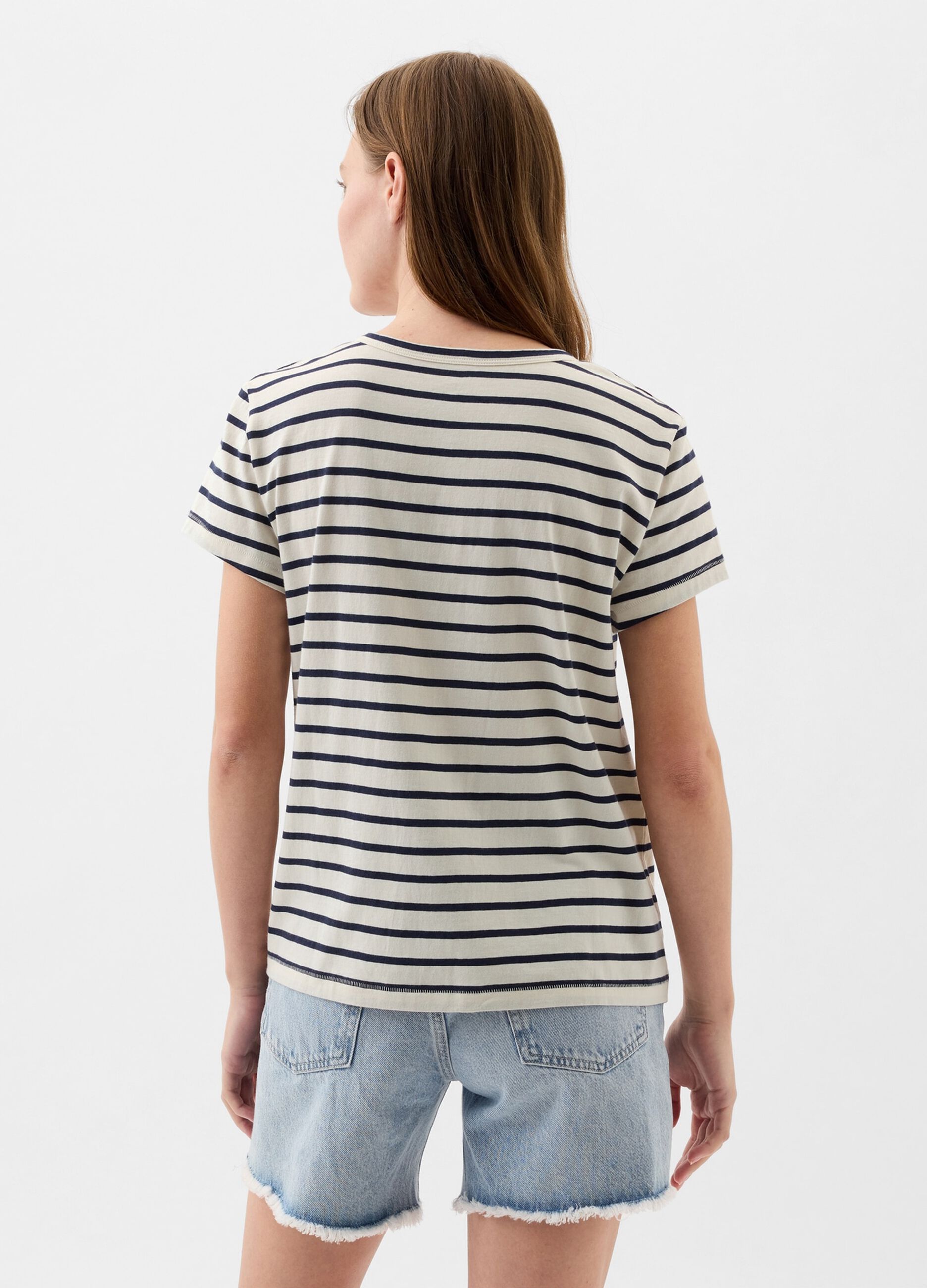 Striped T-shirt with logo print